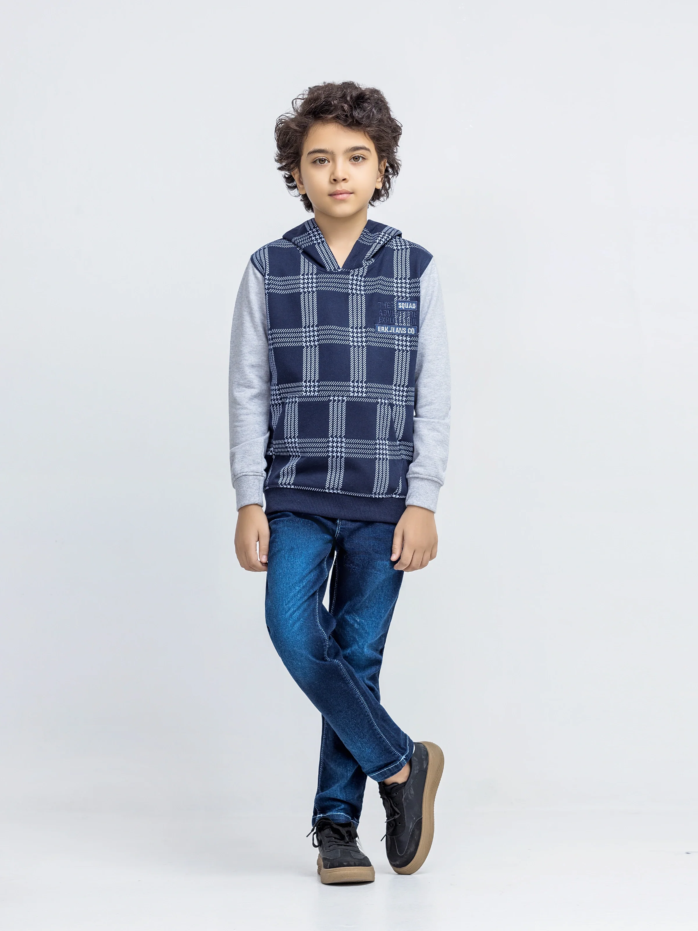 Boy's Navy & Grey Hoodie - EBTH5-014 - Image 2
