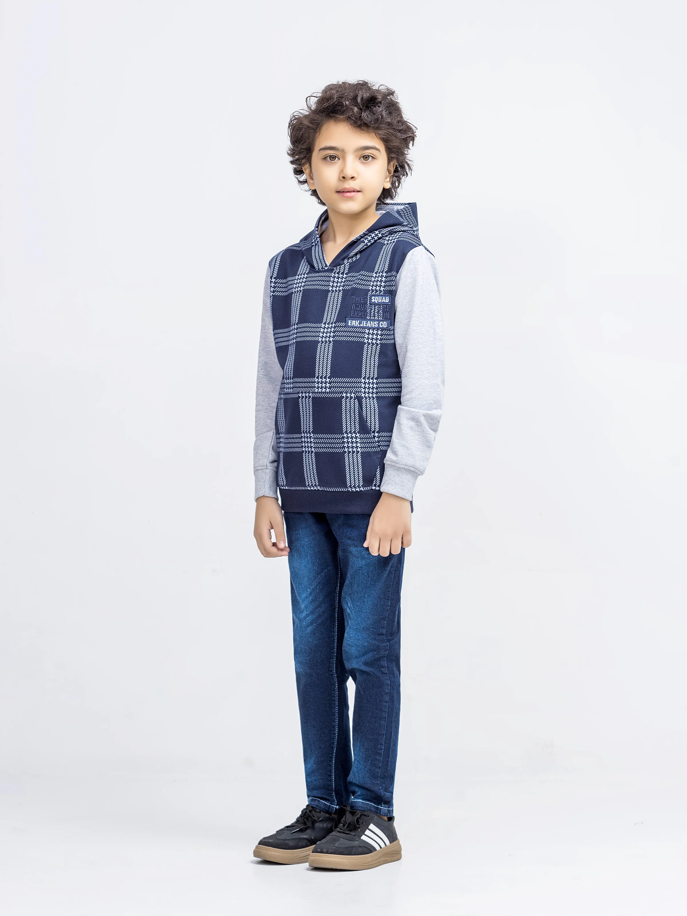 Boy's Navy & Grey Hoodie - EBTH5-014 - Image 4