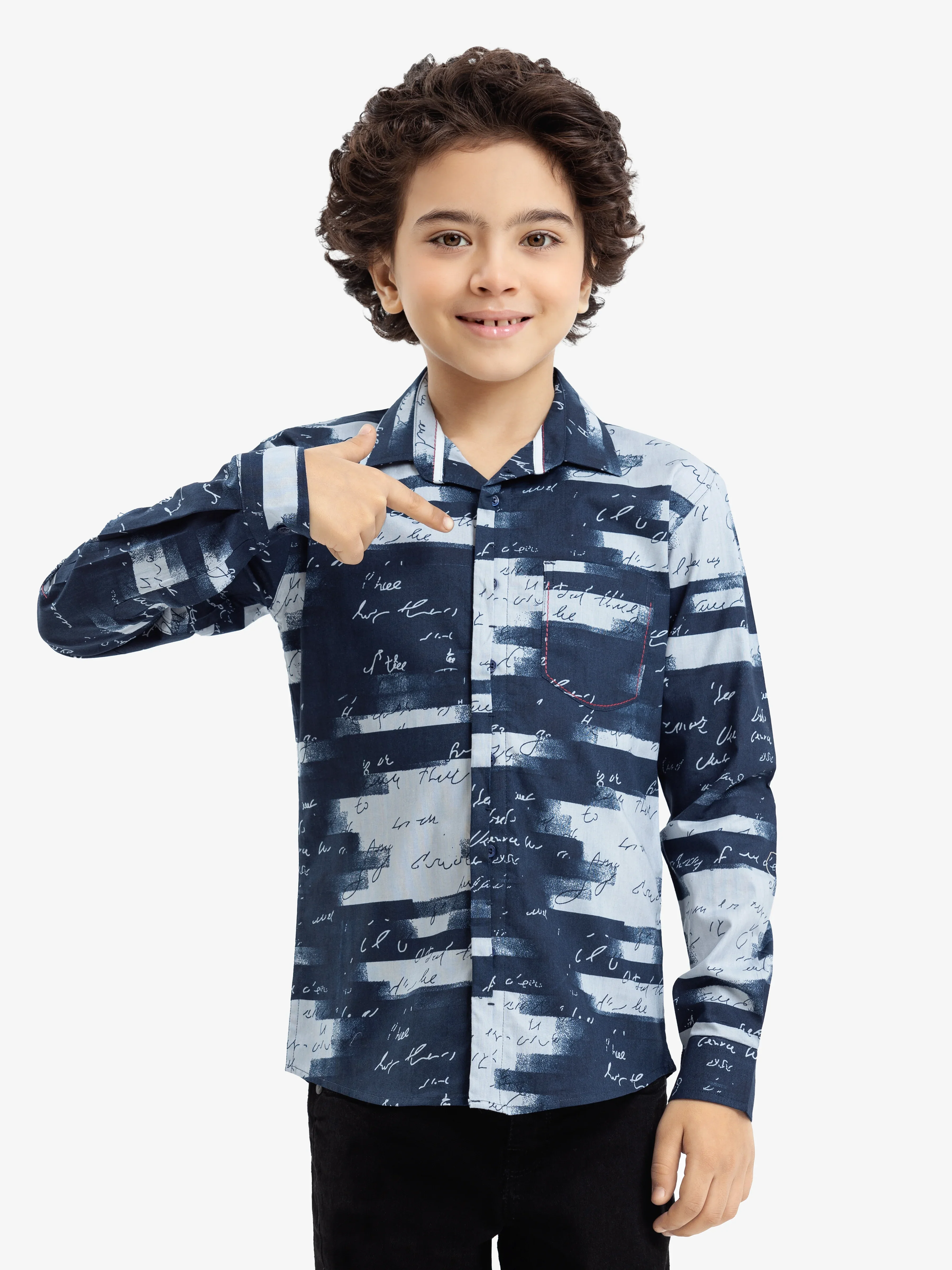 Boy's Navy & Grey Shirt - EBTS24-27545 - Image 2