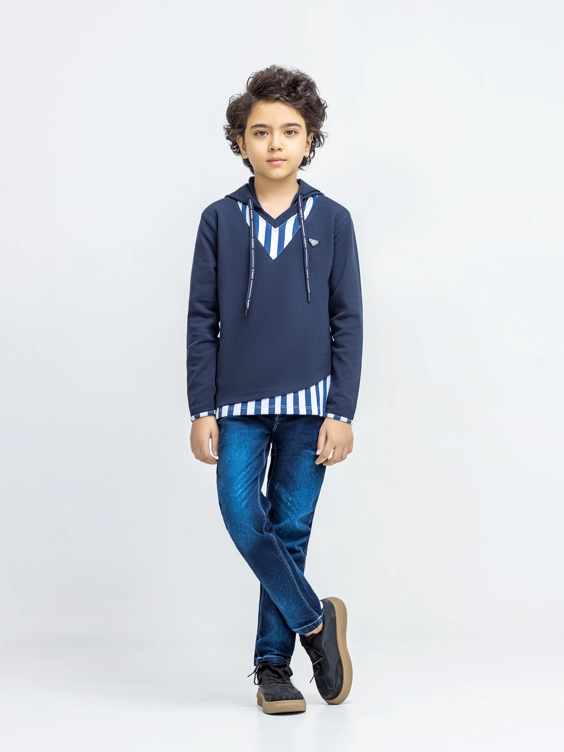 Boy's Navy Hoodie - EBTH5-001 - Image 2
