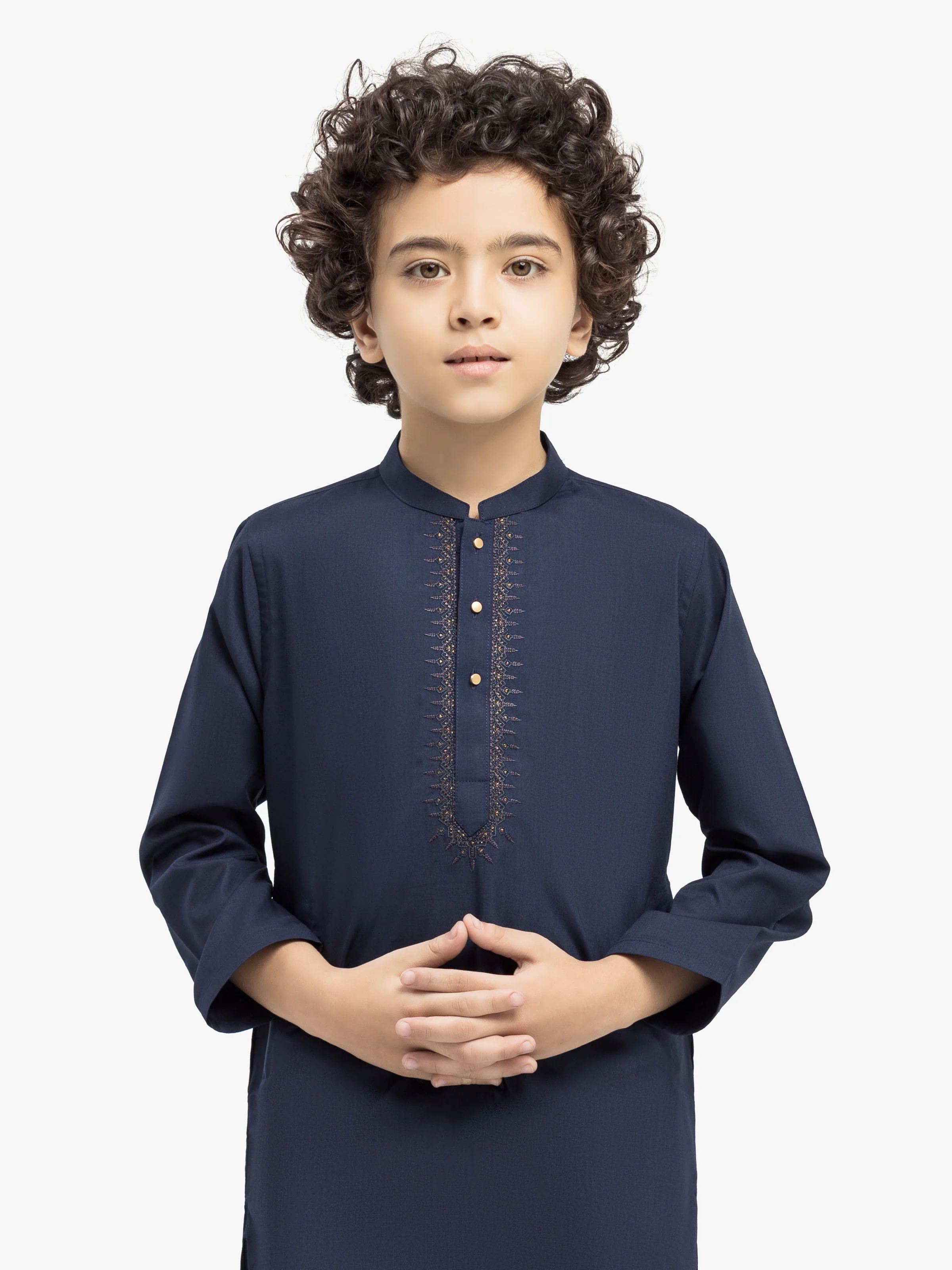 Boy's Navy Kurta Shalwar - EBTKS5-4051 - Image 2