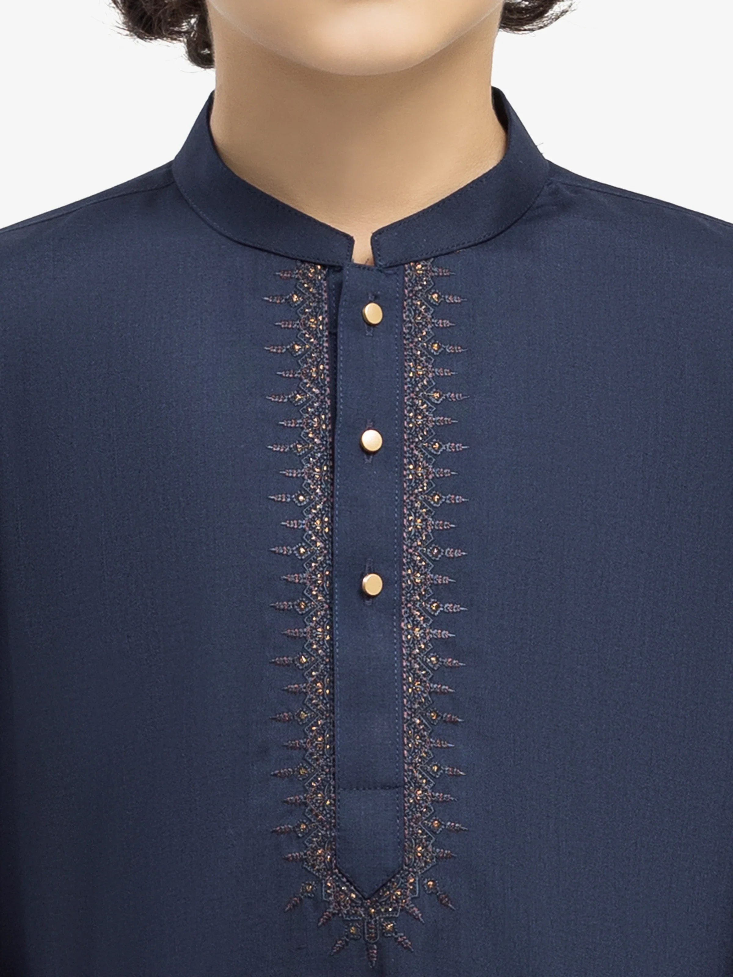 Boy's Navy Kurta Shalwar - EBTKS5-4051 - Image 3