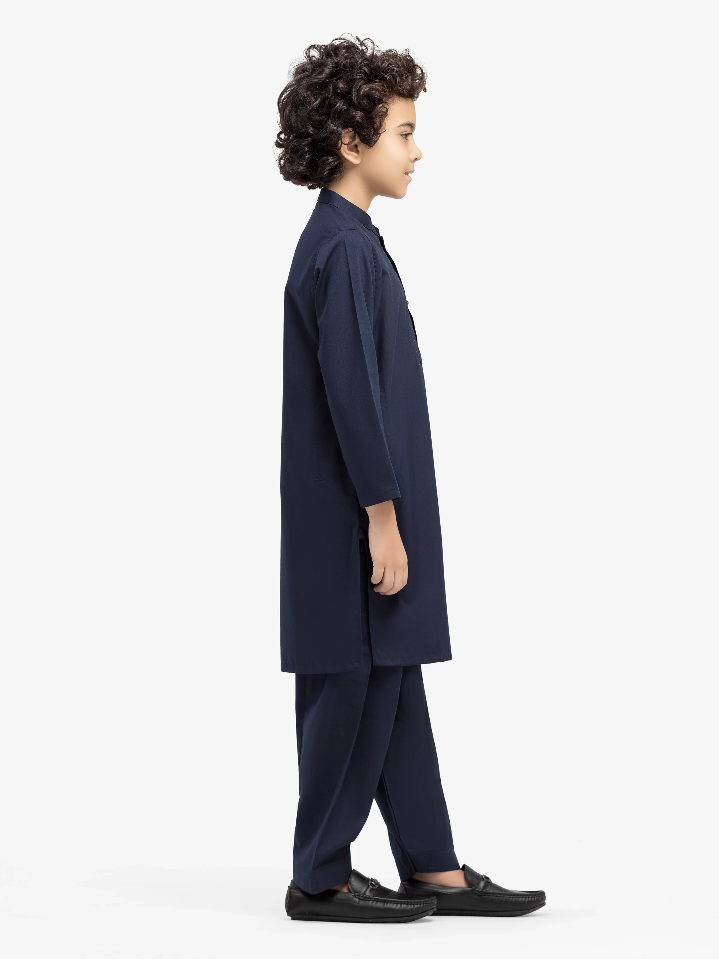 Boy's Navy Kurta Shalwar - EBTKS5-4051 - Image 4