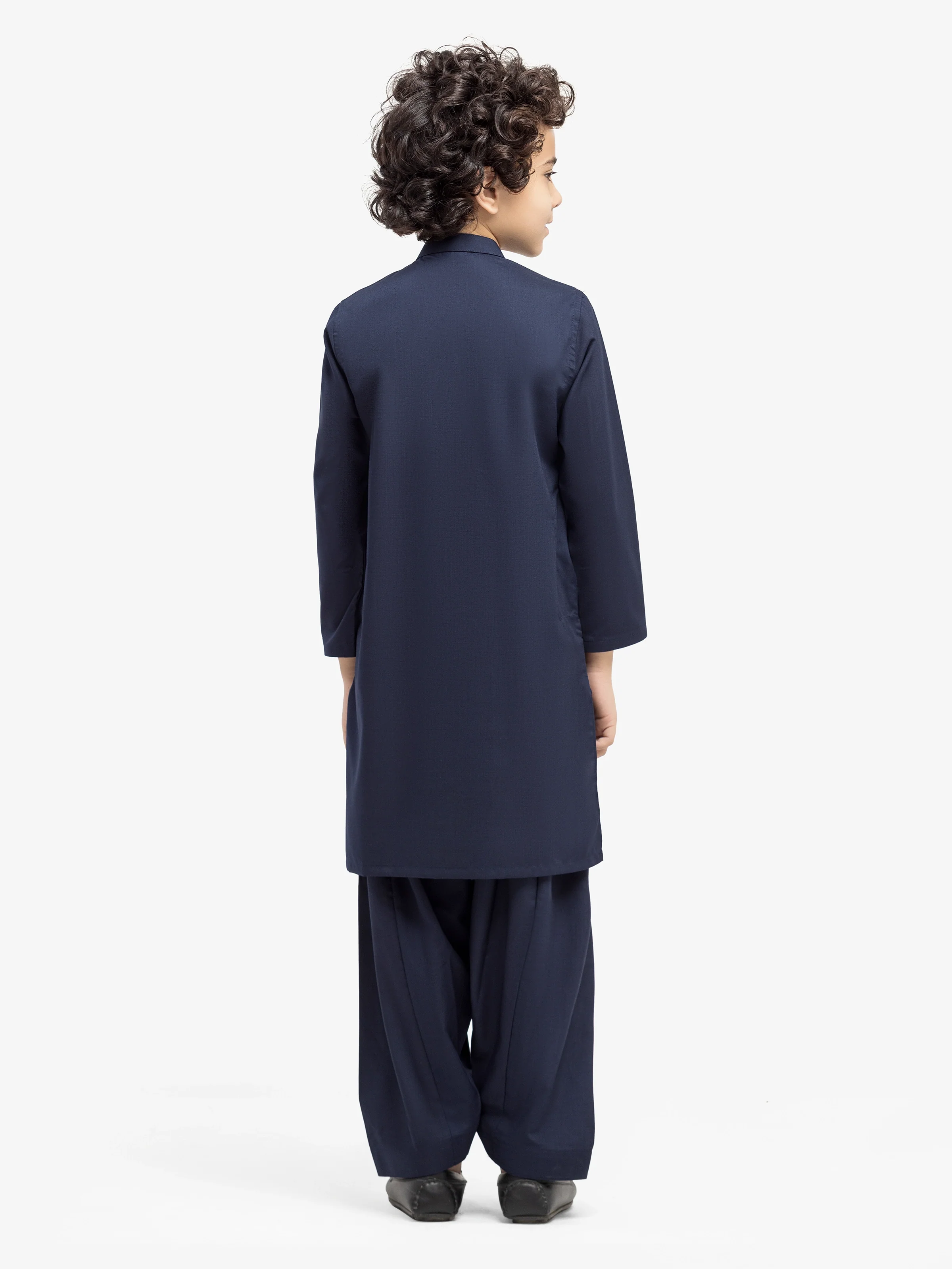 Boy's Navy Kurta Shalwar - EBTKS5-4051 - Image 5