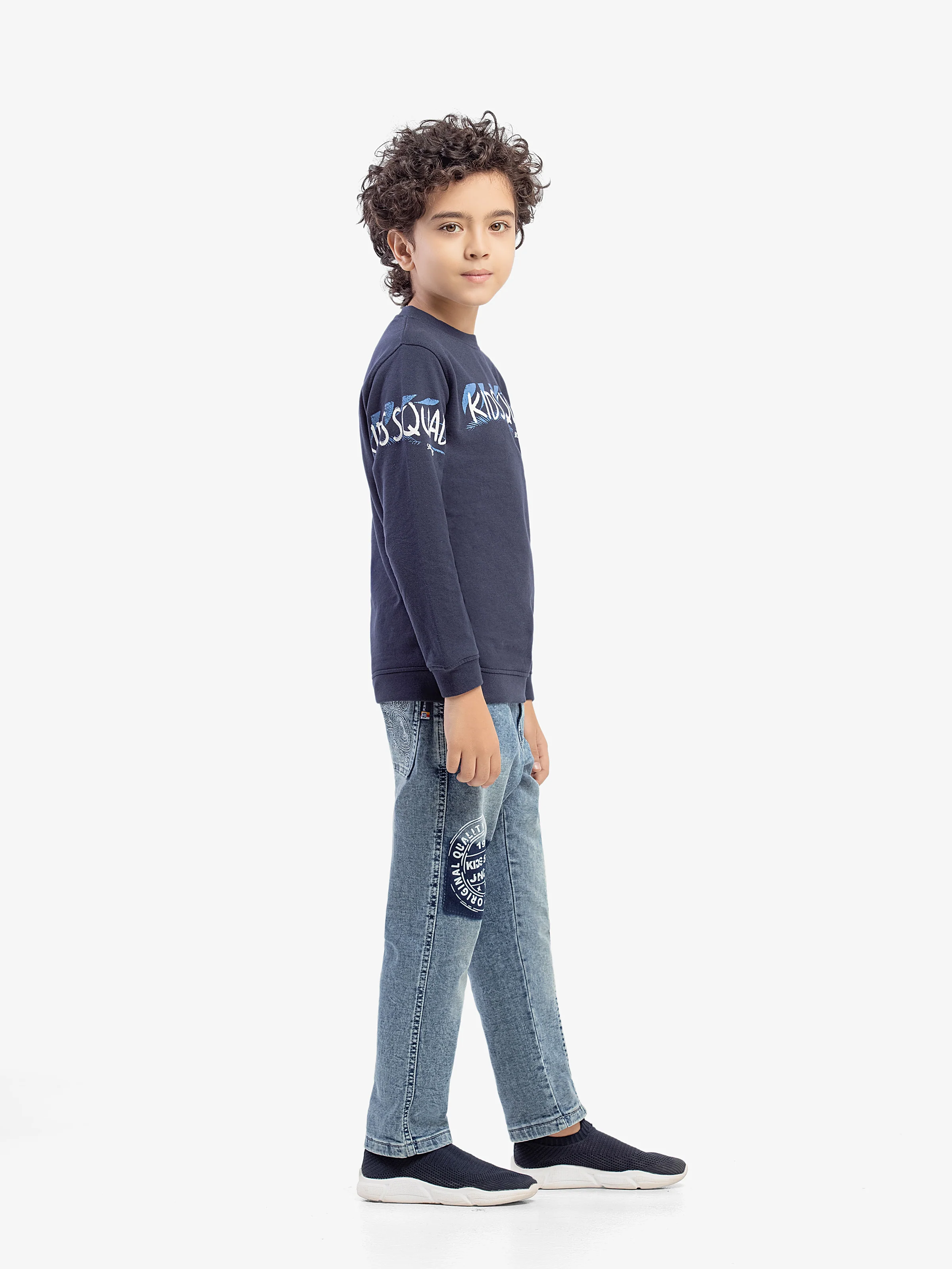 Boy's Navy Sweatshirt - EBTSS5-004 - Image 4