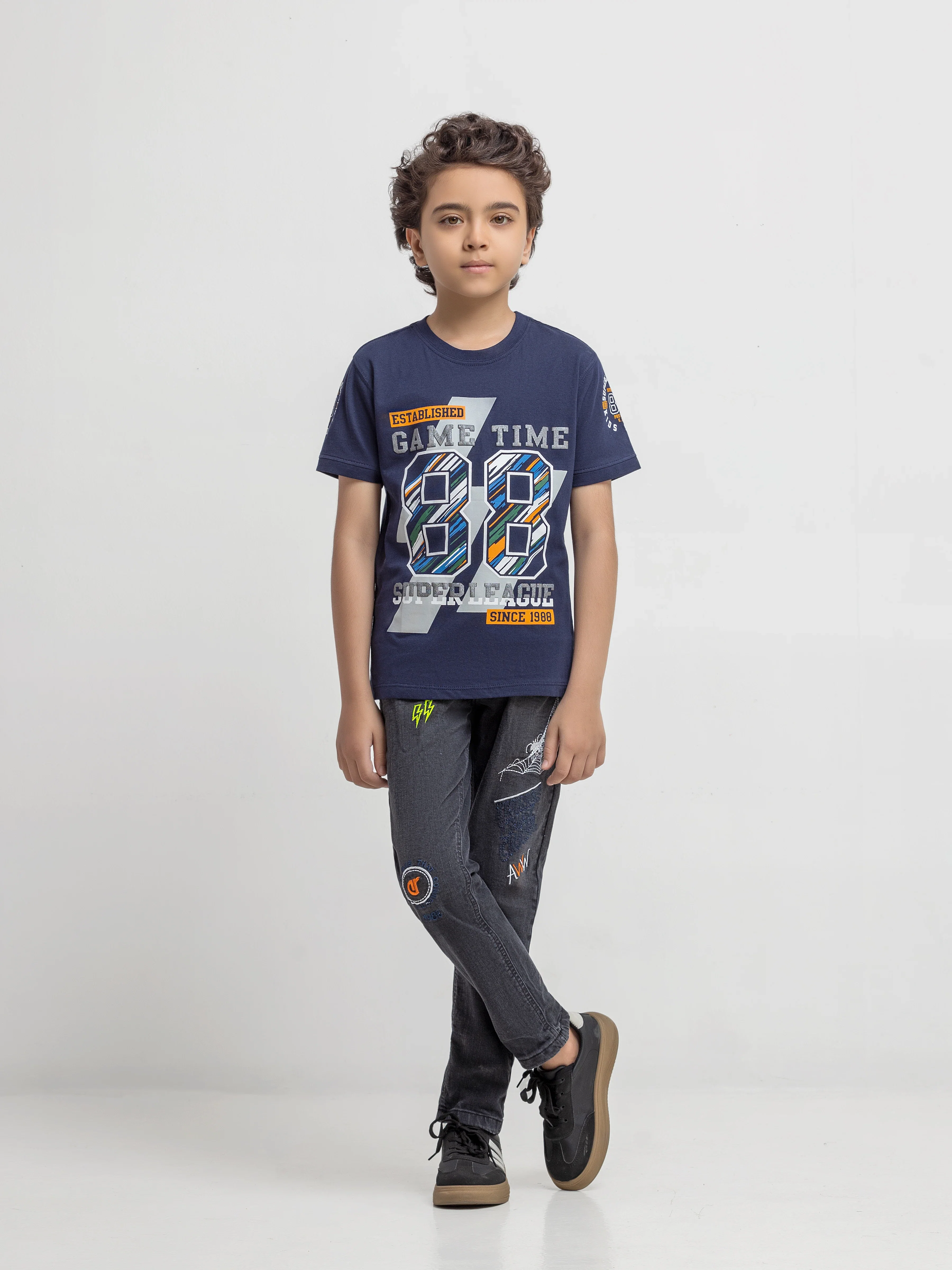 Boy's Navy T-Shirt - EBTTS6-008 - Image 2