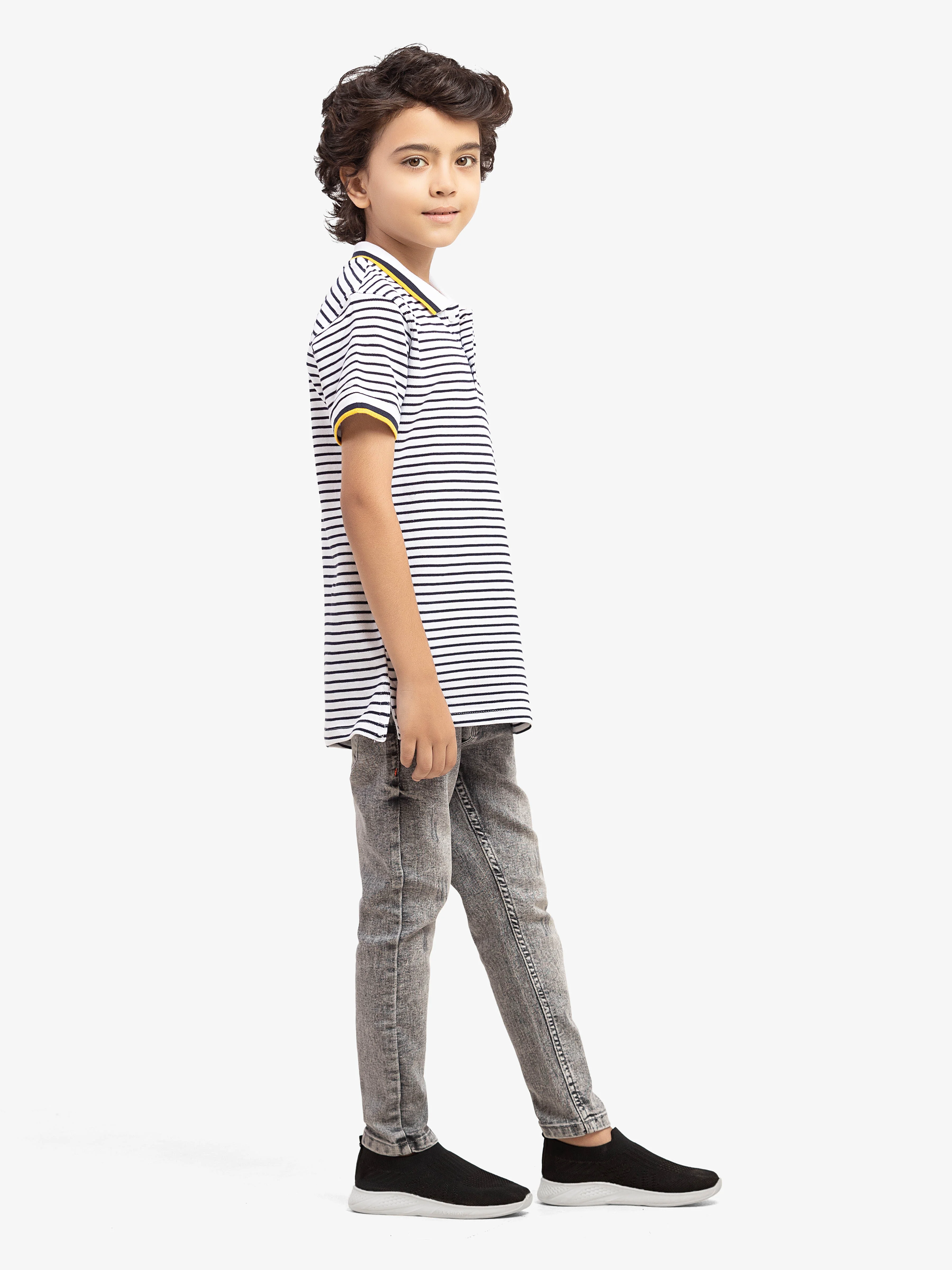 Boy's Navy & White Polo Shirt - EBTPS6-051 - Image 5
