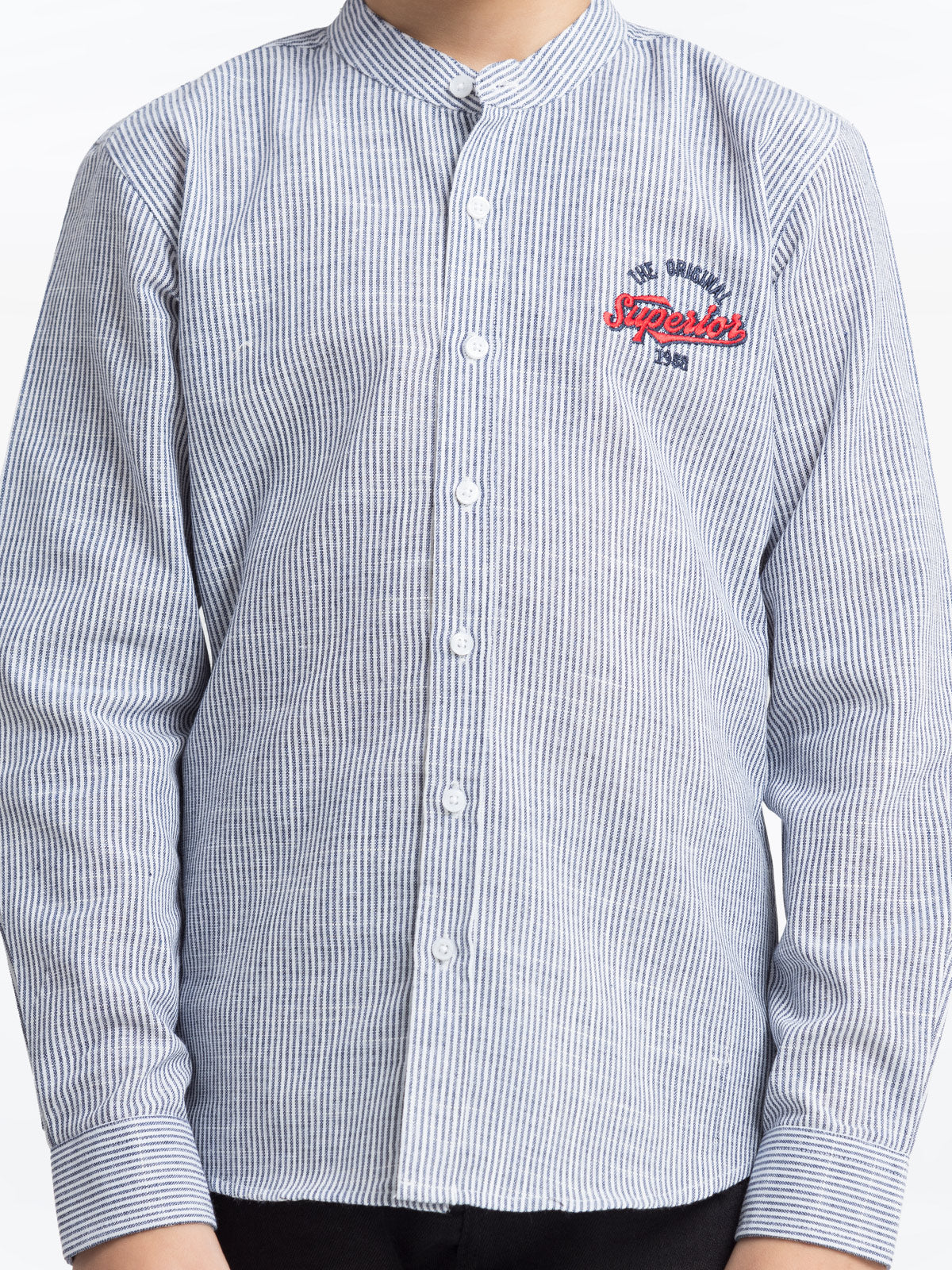 Boy's Navy & White Shirt - EBTS24-27542 - Image 3
