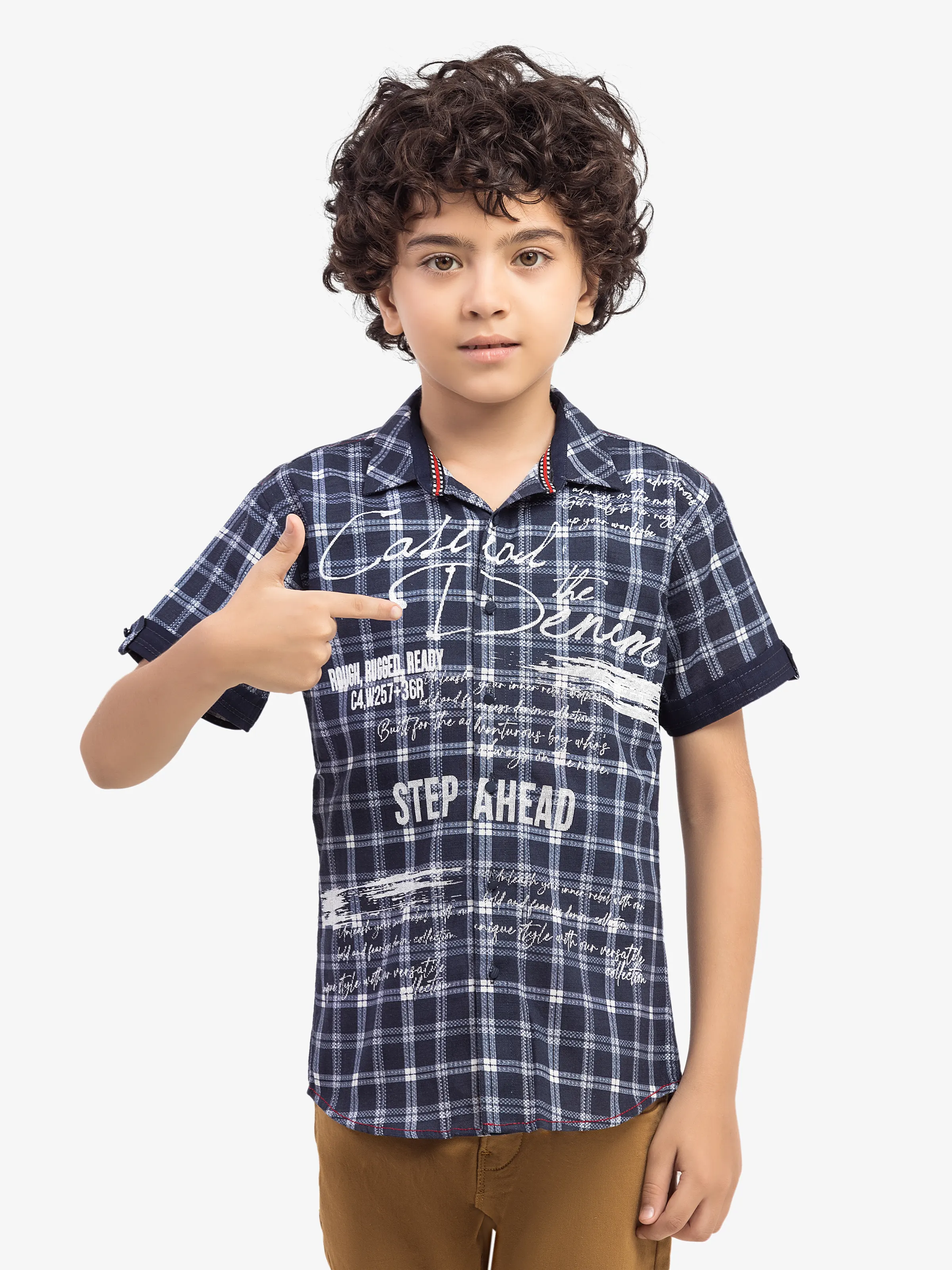 Boy's Navy & White Shirt - EBTS5-27578-2P - Image 2