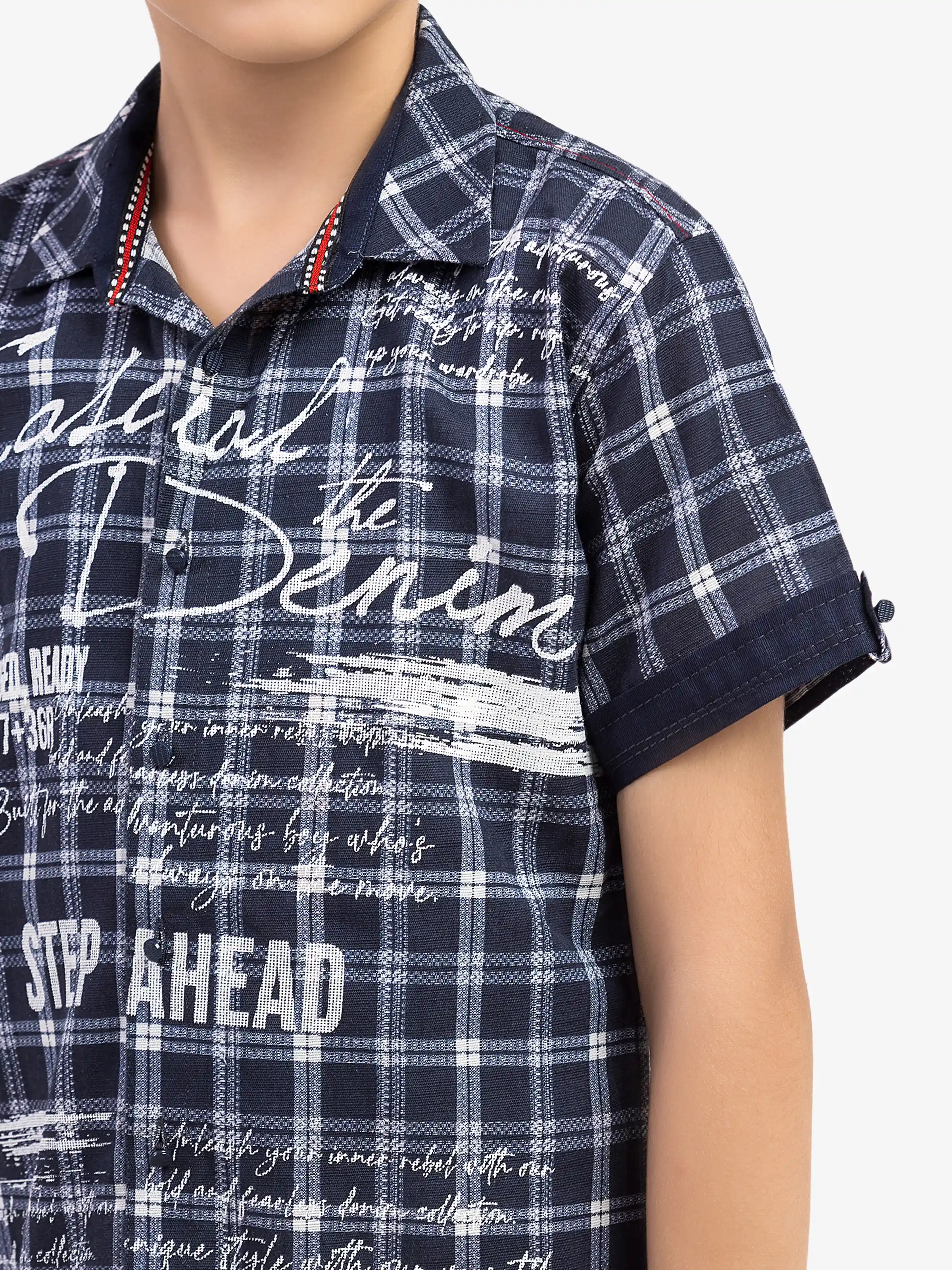 Boy's Navy & White Shirt - EBTS5-27578-2P - Image 3