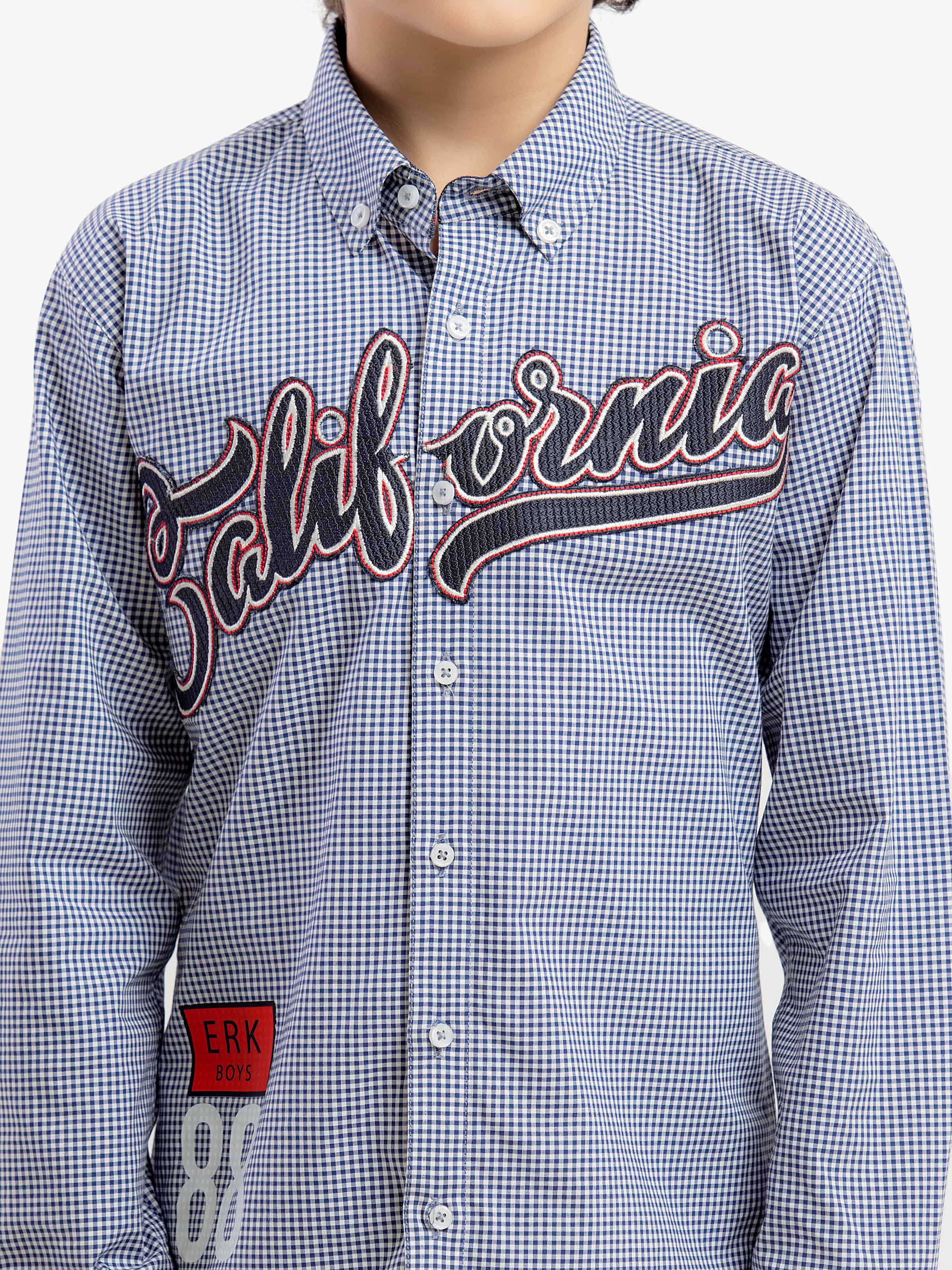 Boy's Navy & White Shirt - EBTS5-27589 - Image 3