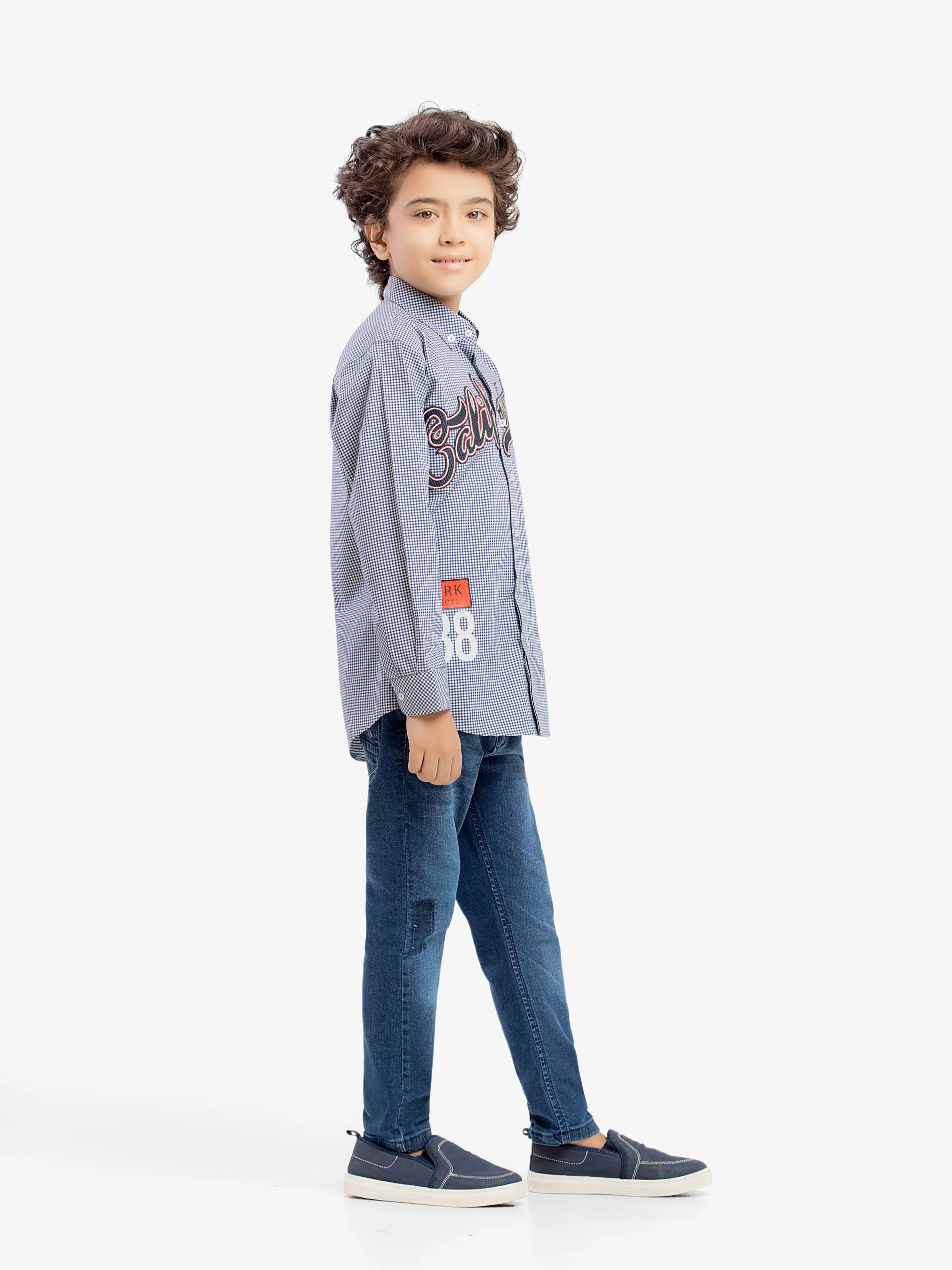 Boy's Navy & White Shirt - EBTS5-27589 - Image 4
