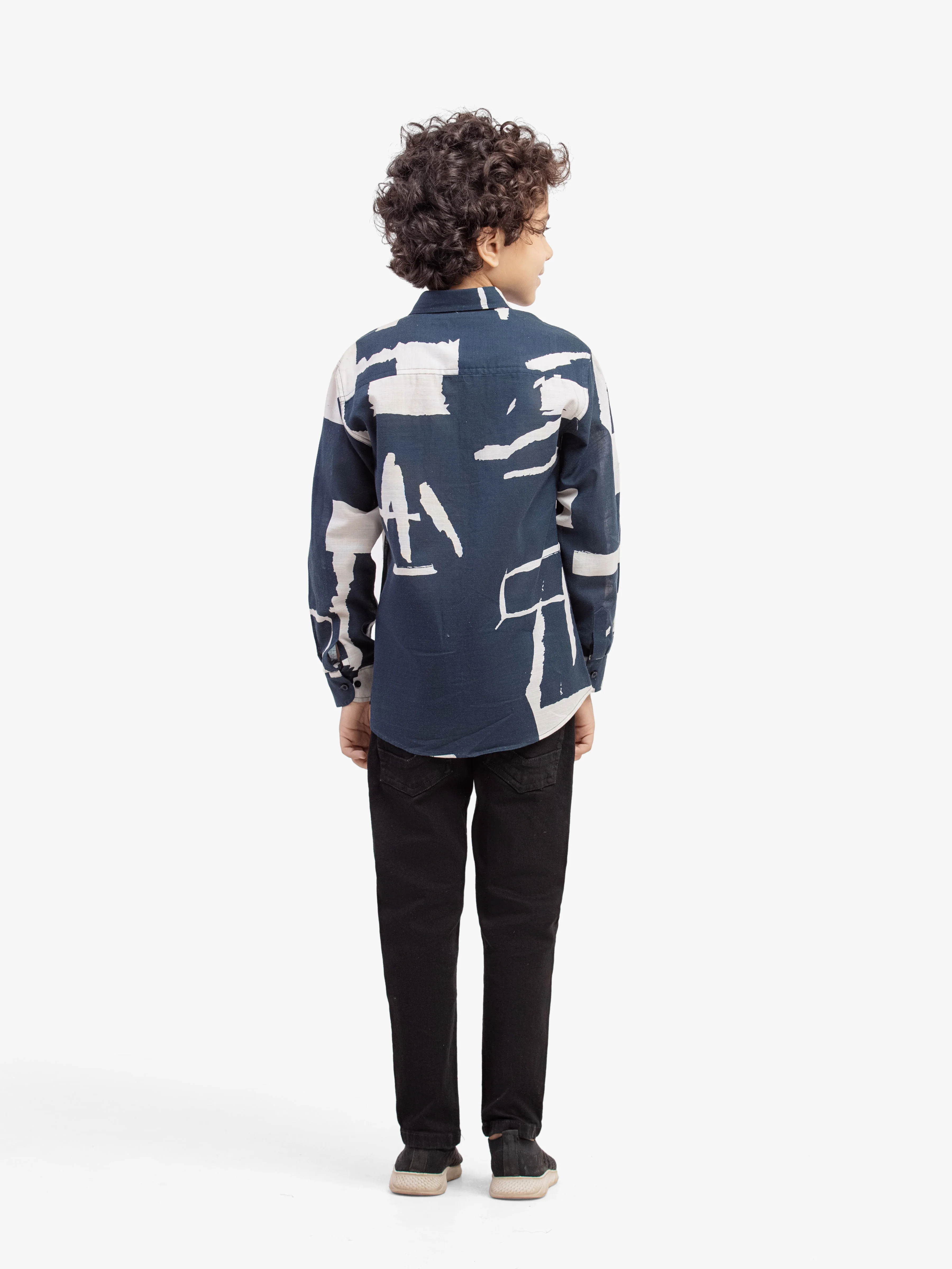Boy's Navy & White Shirt - EBTS5-27607 - Image 4