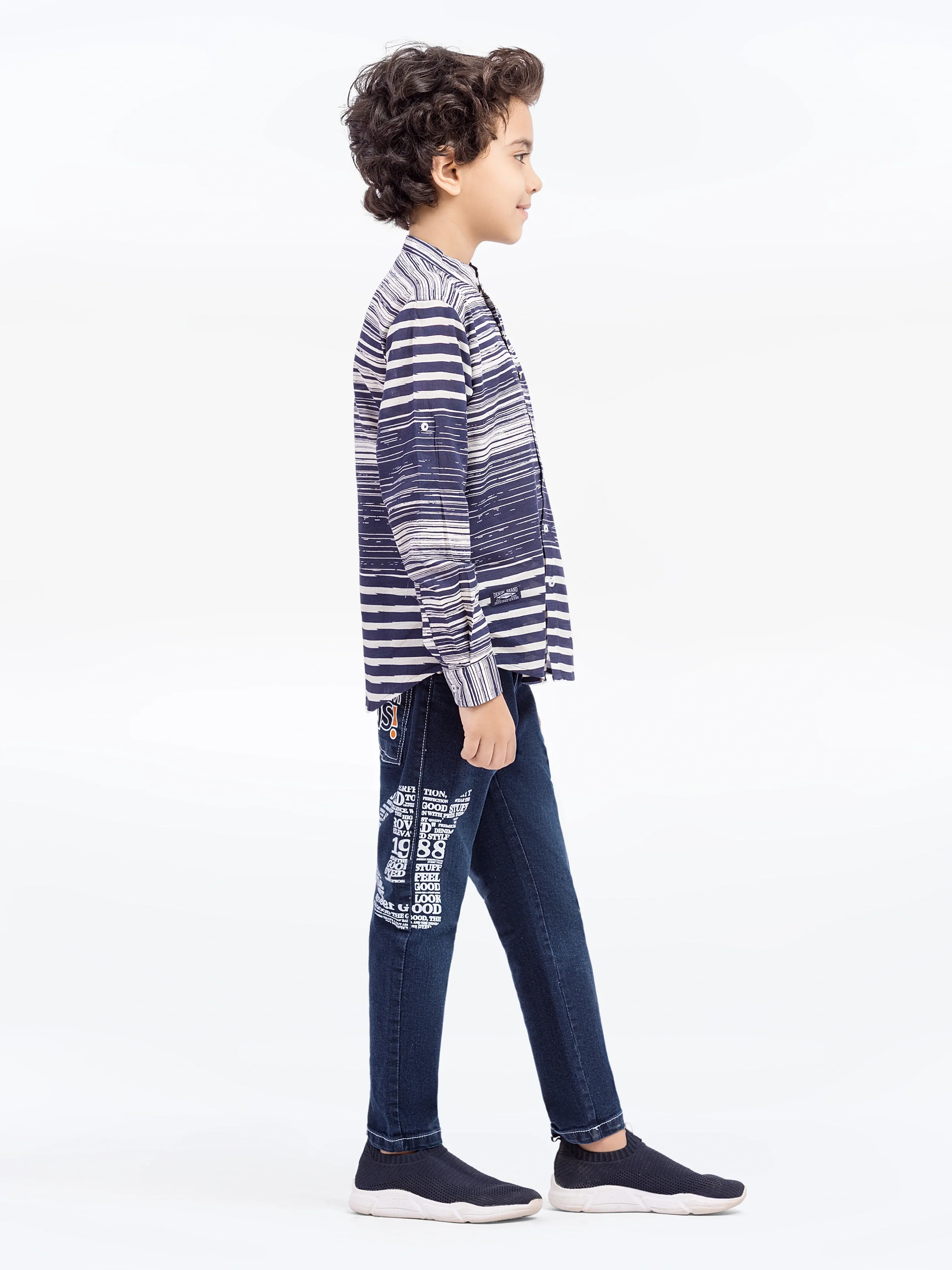 Boy's Navy & White Shirt - EBTS5-27611 - Image 4