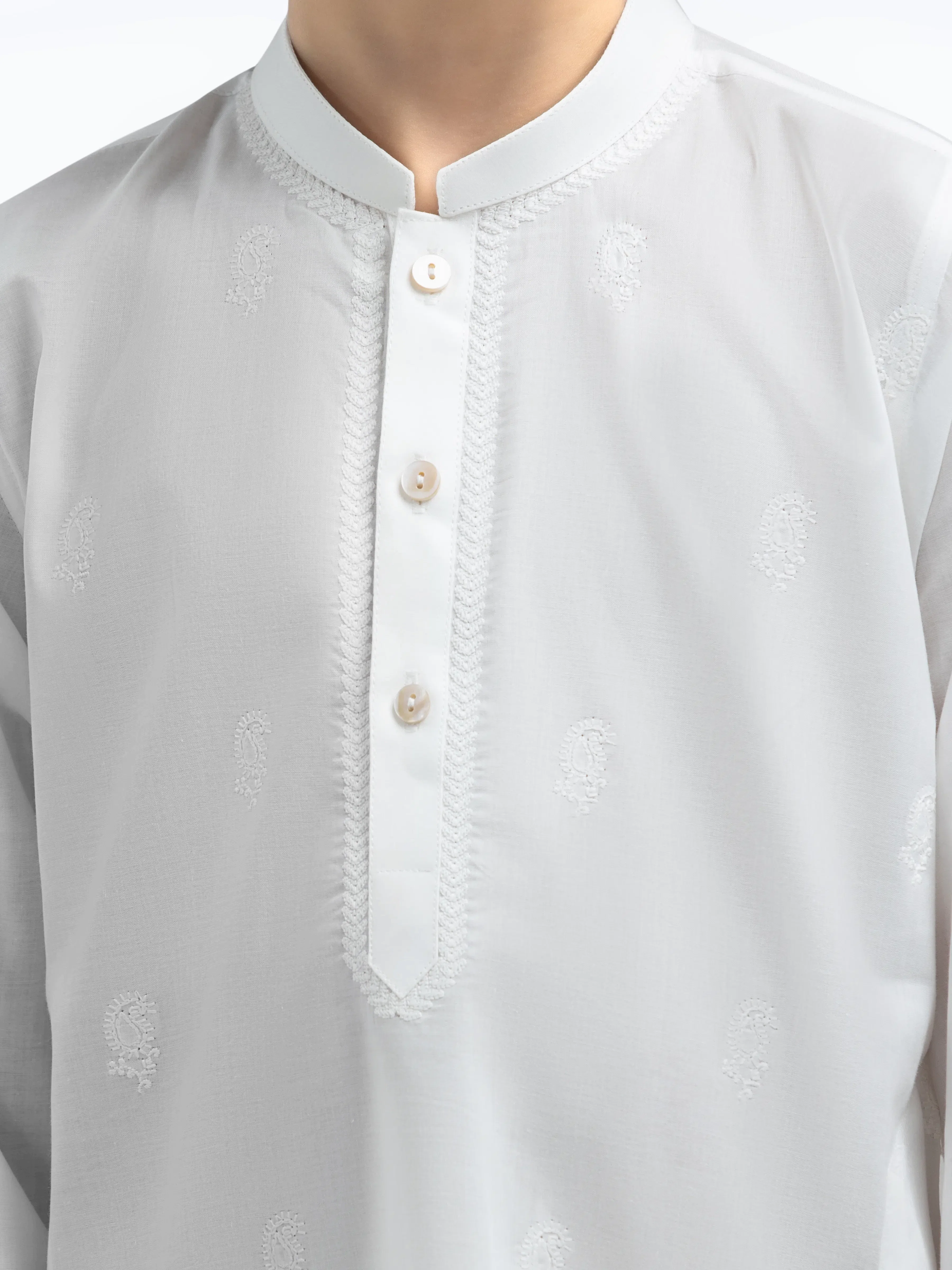 Boy's Off White Kurta - EBTK25-3991 - Image 3