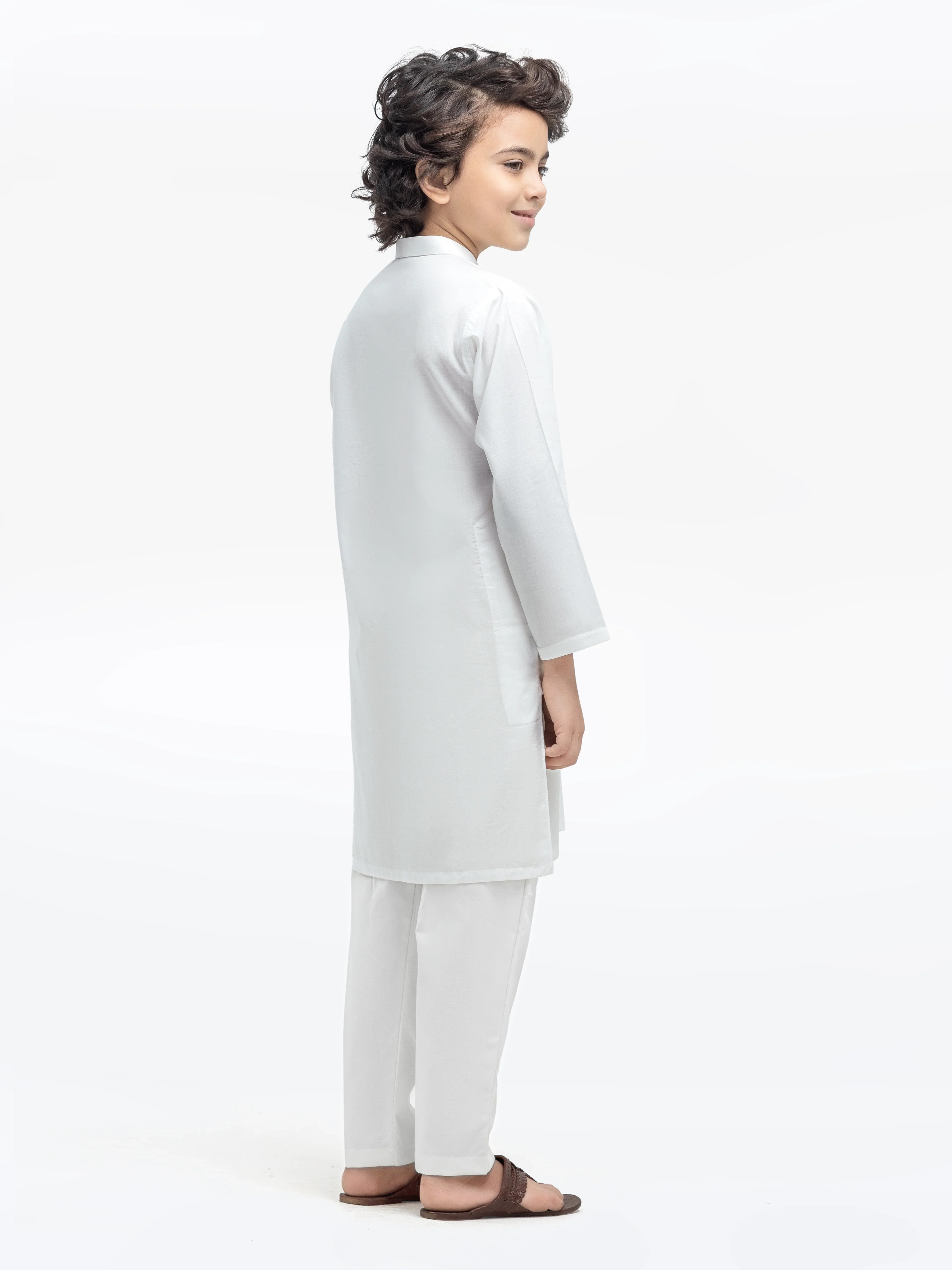Boy's Off White Kurta - EBTK25-3991 - Image 5