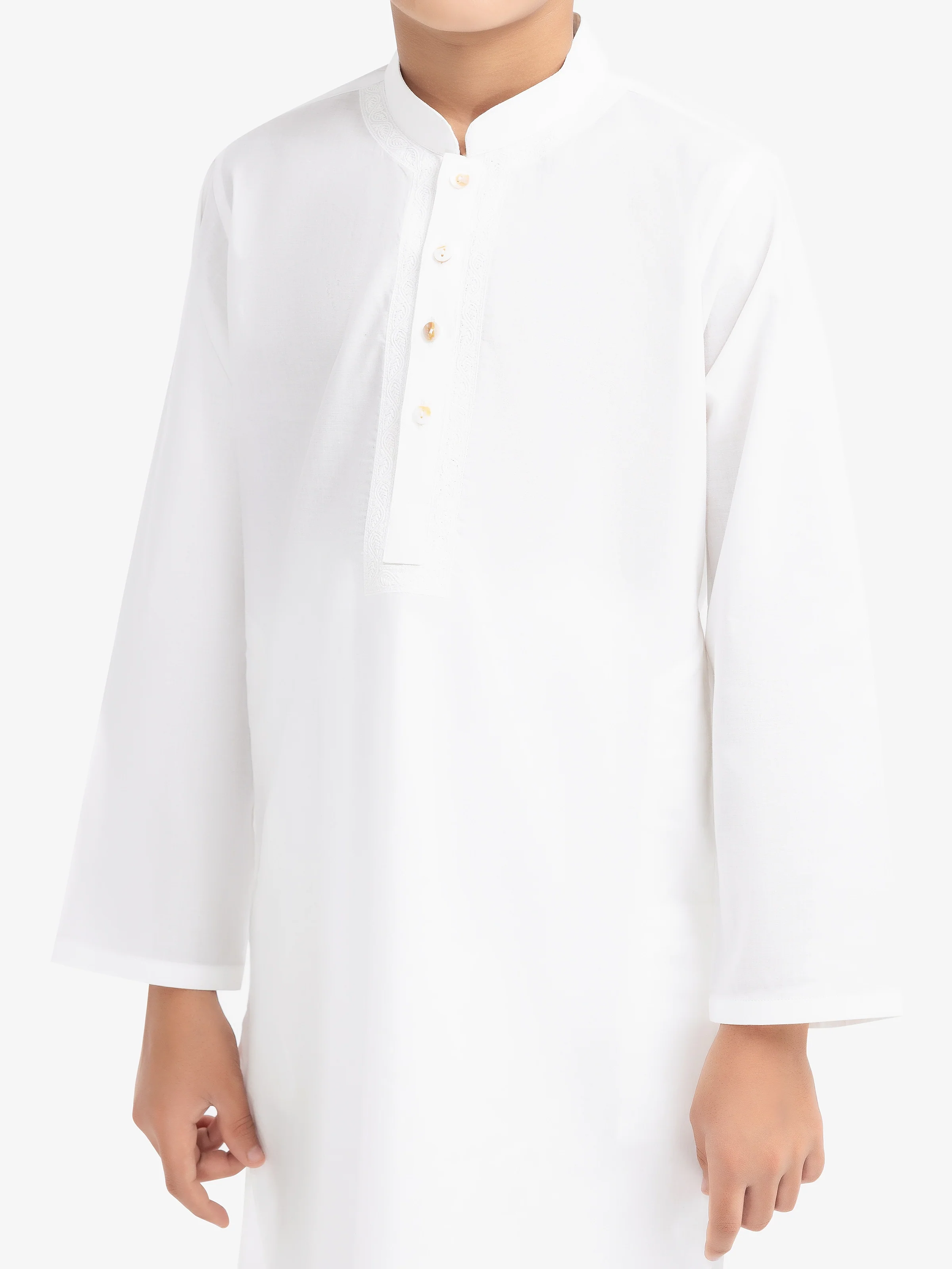 Boy's Off White Kurta - EBTK25-3992 - Image 3