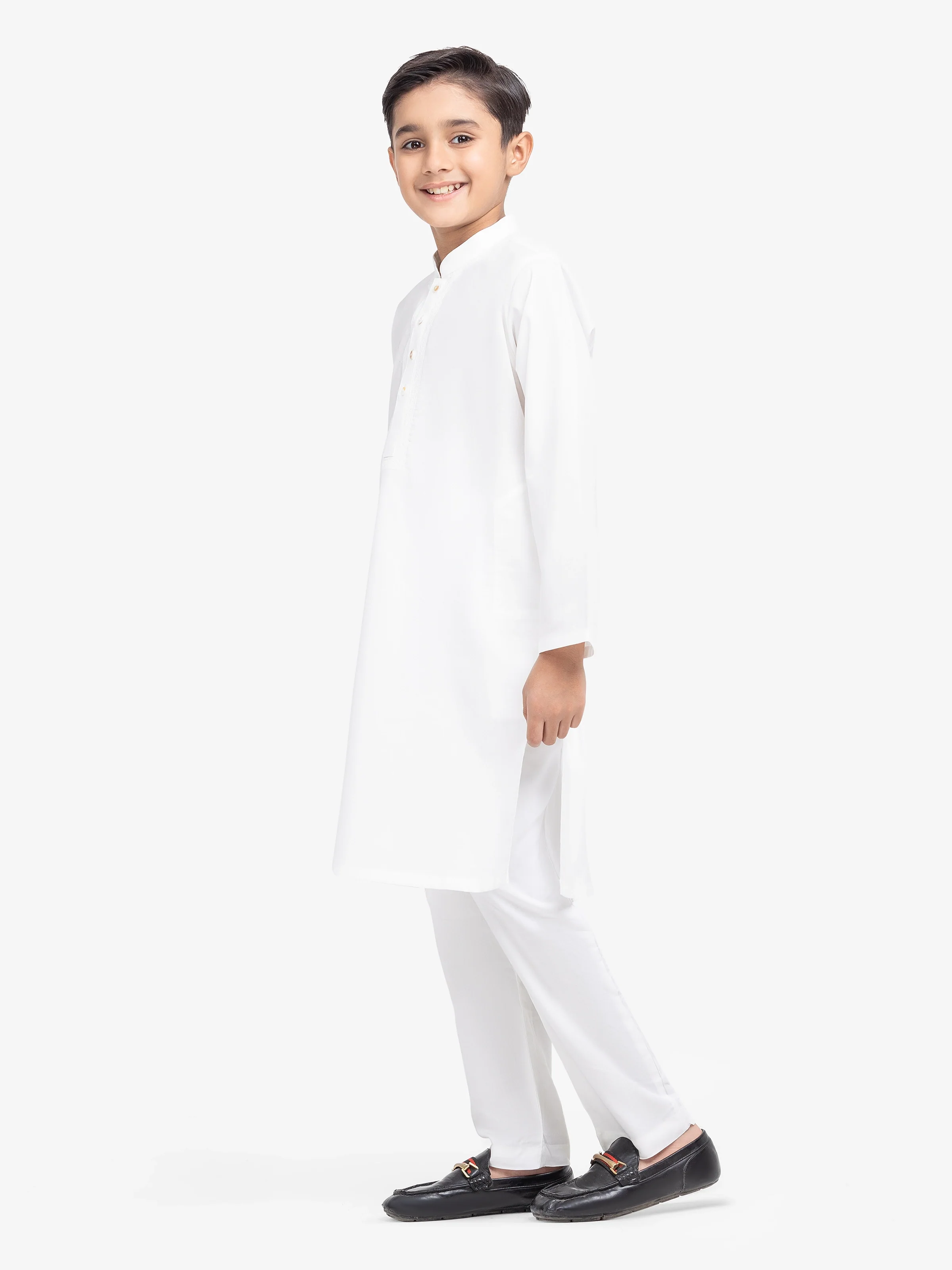 Boy's Off White Kurta - EBTK25-3992 - Image 4