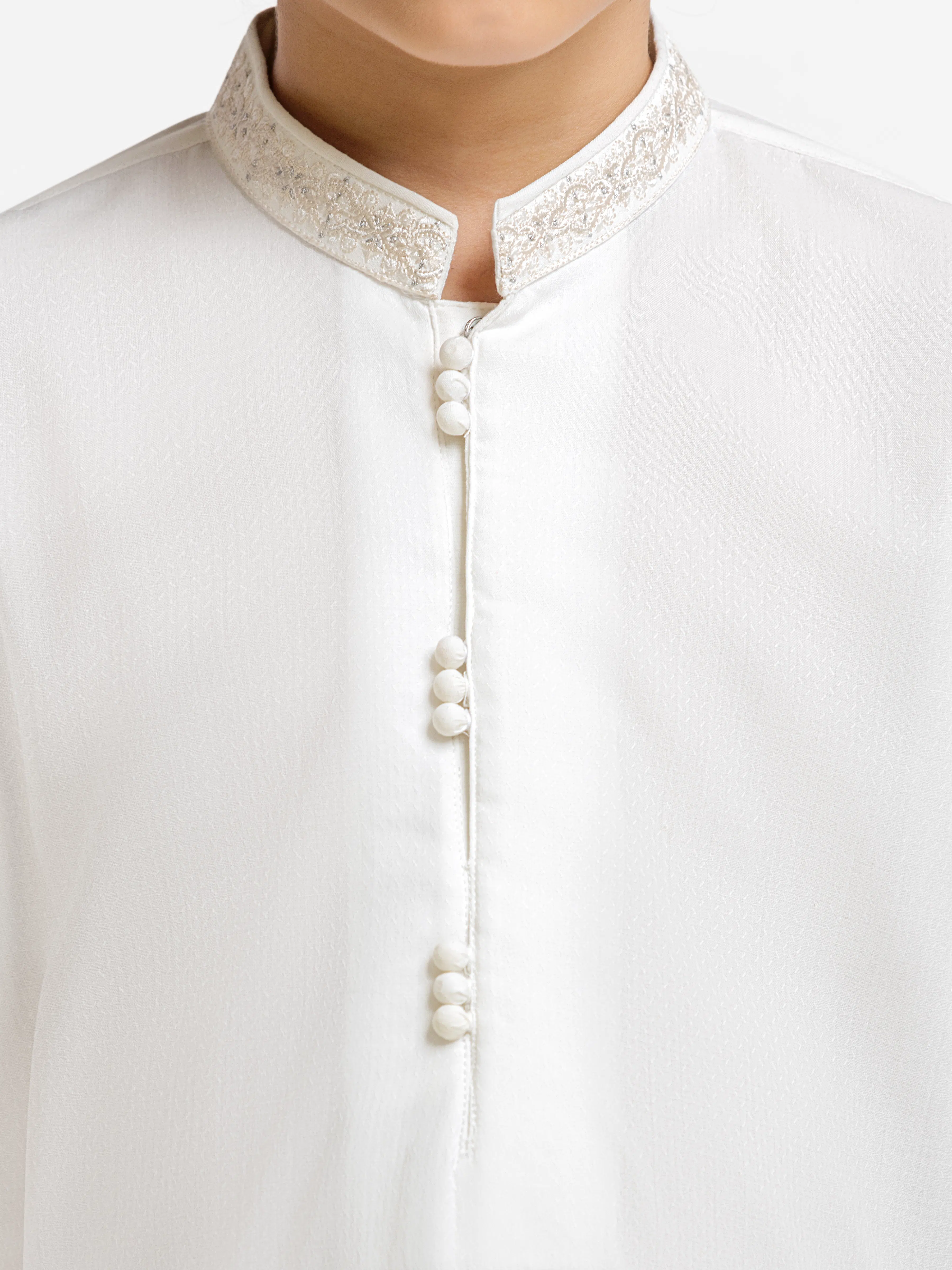 Boy's Off White Kurta Pajama - EBTKP6-031 - Image 3