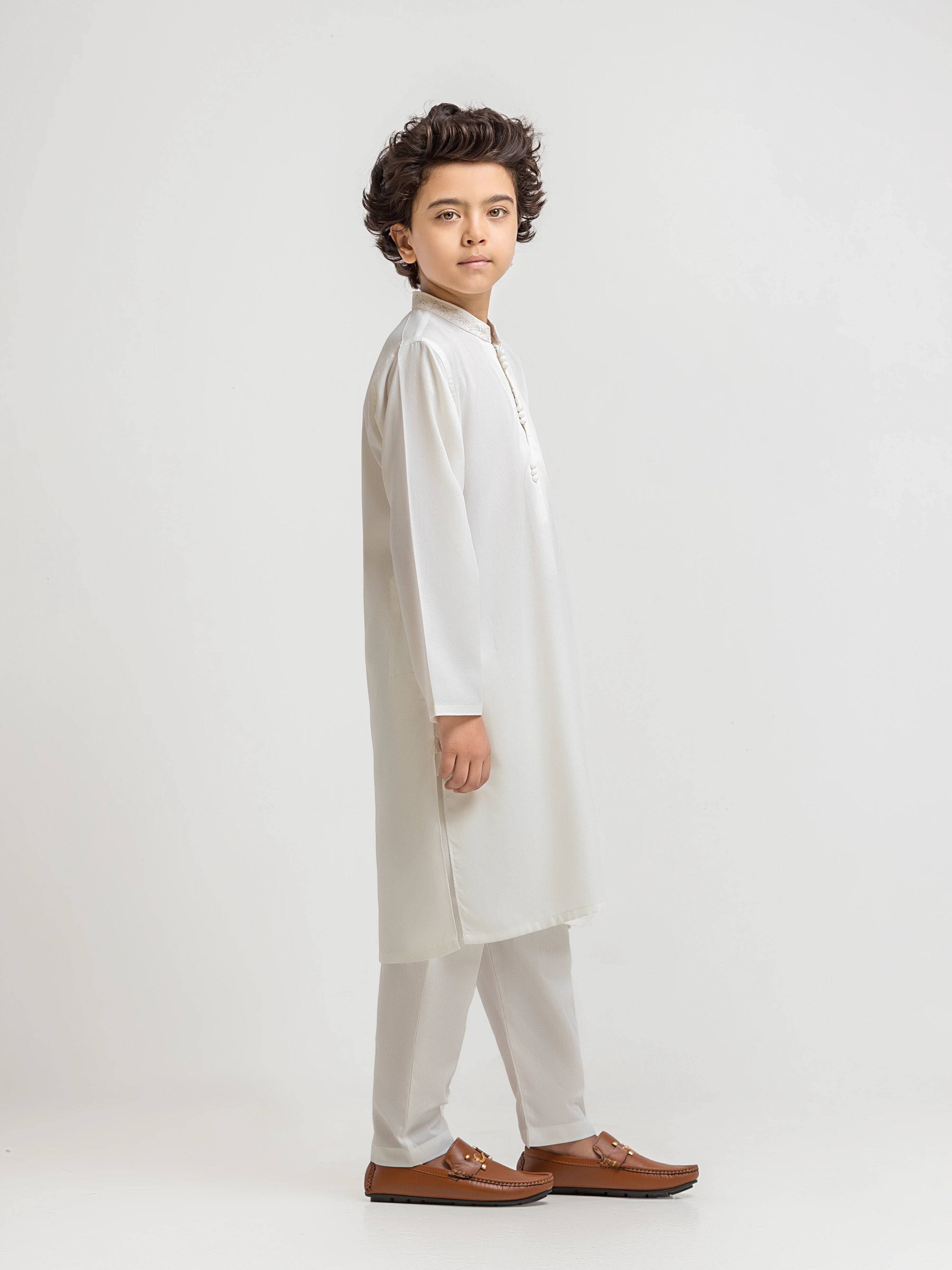 Boy's Off White Kurta Pajama - EBTKP6-031 - Image 4