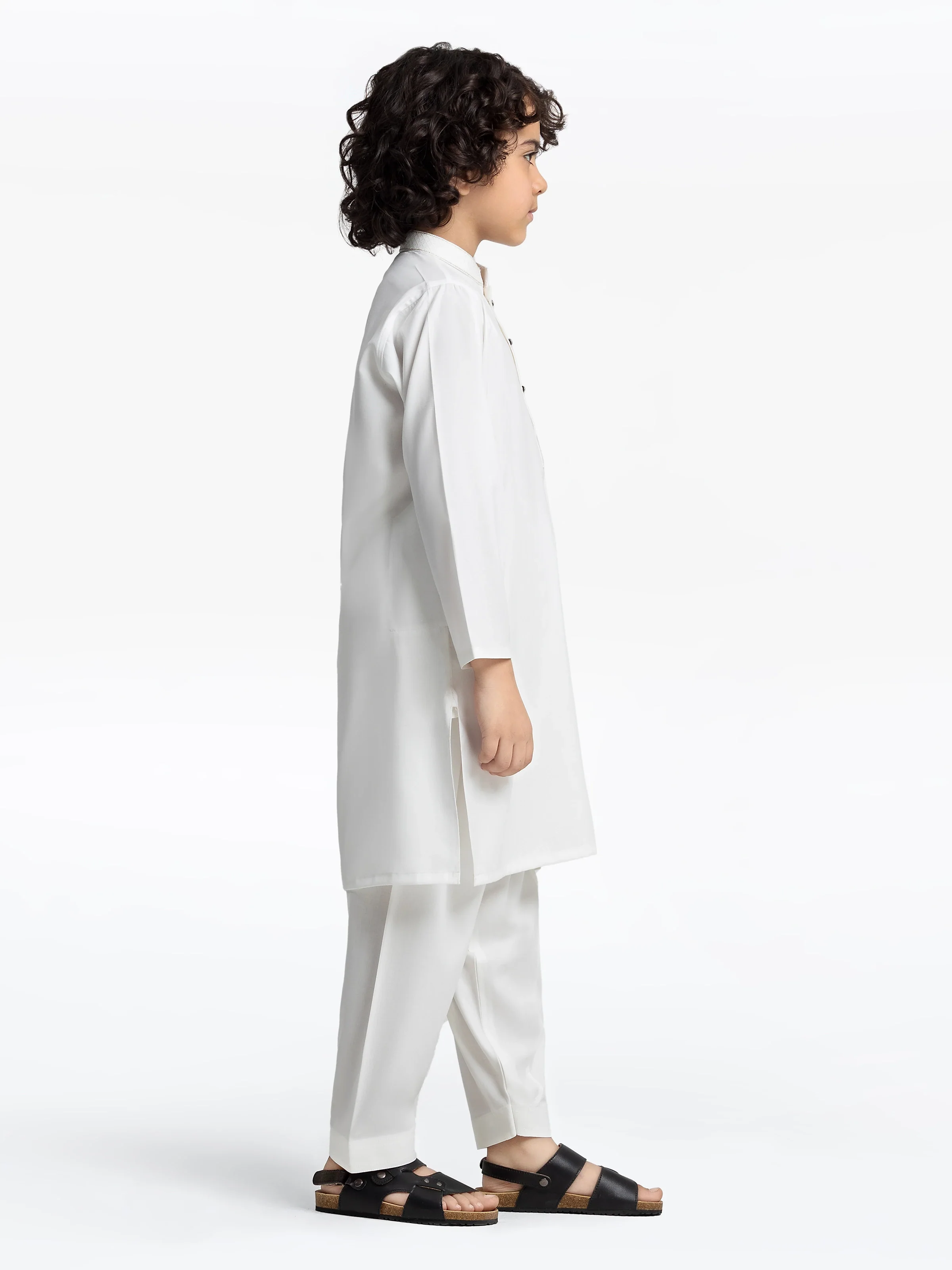 Boy's Off White Kurta Shalwar - EBTKS24-3970 - Image 4