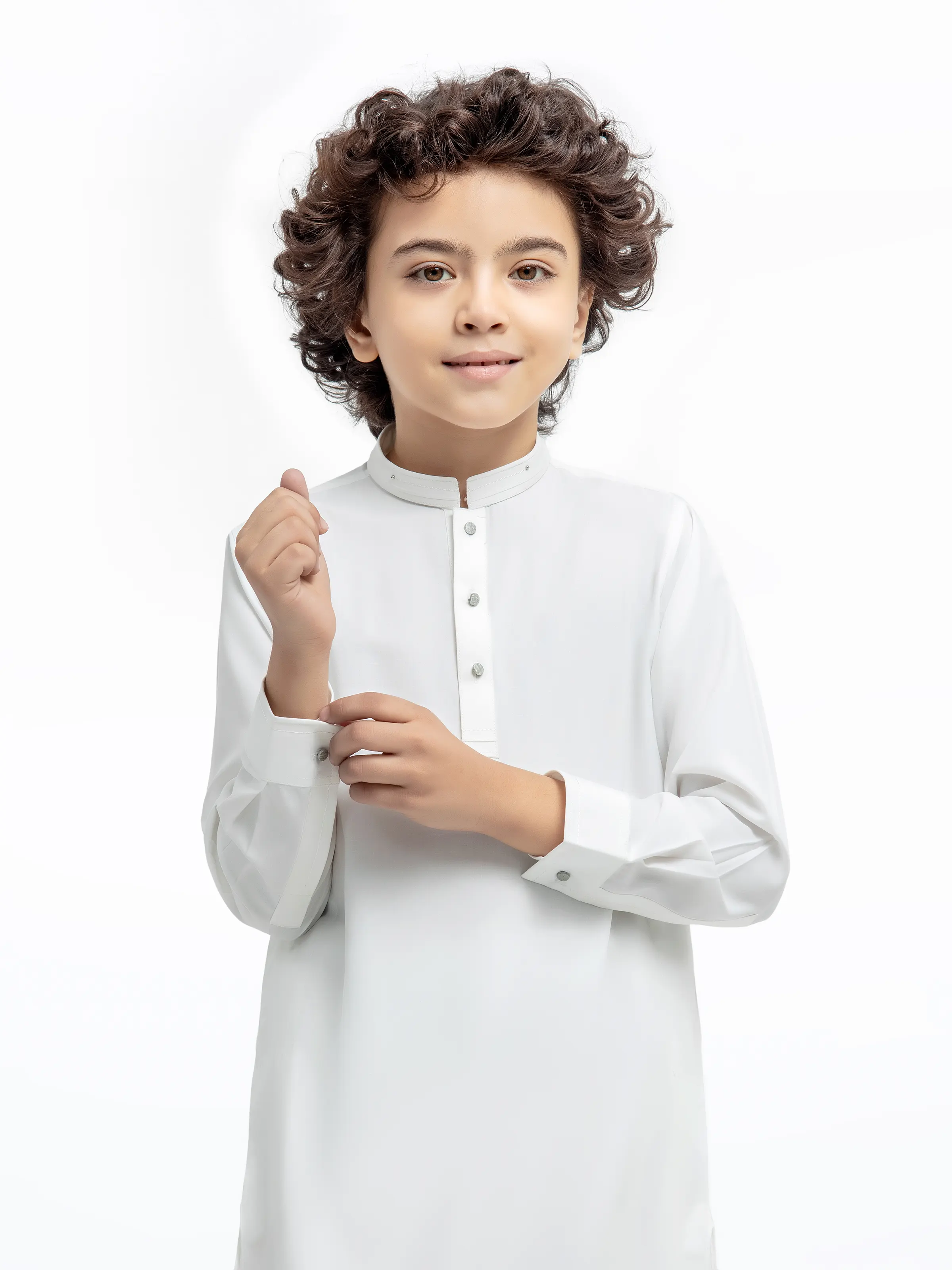 Boy's Off White Kurta Shalwar - EBTKS25-4004 - Image 2