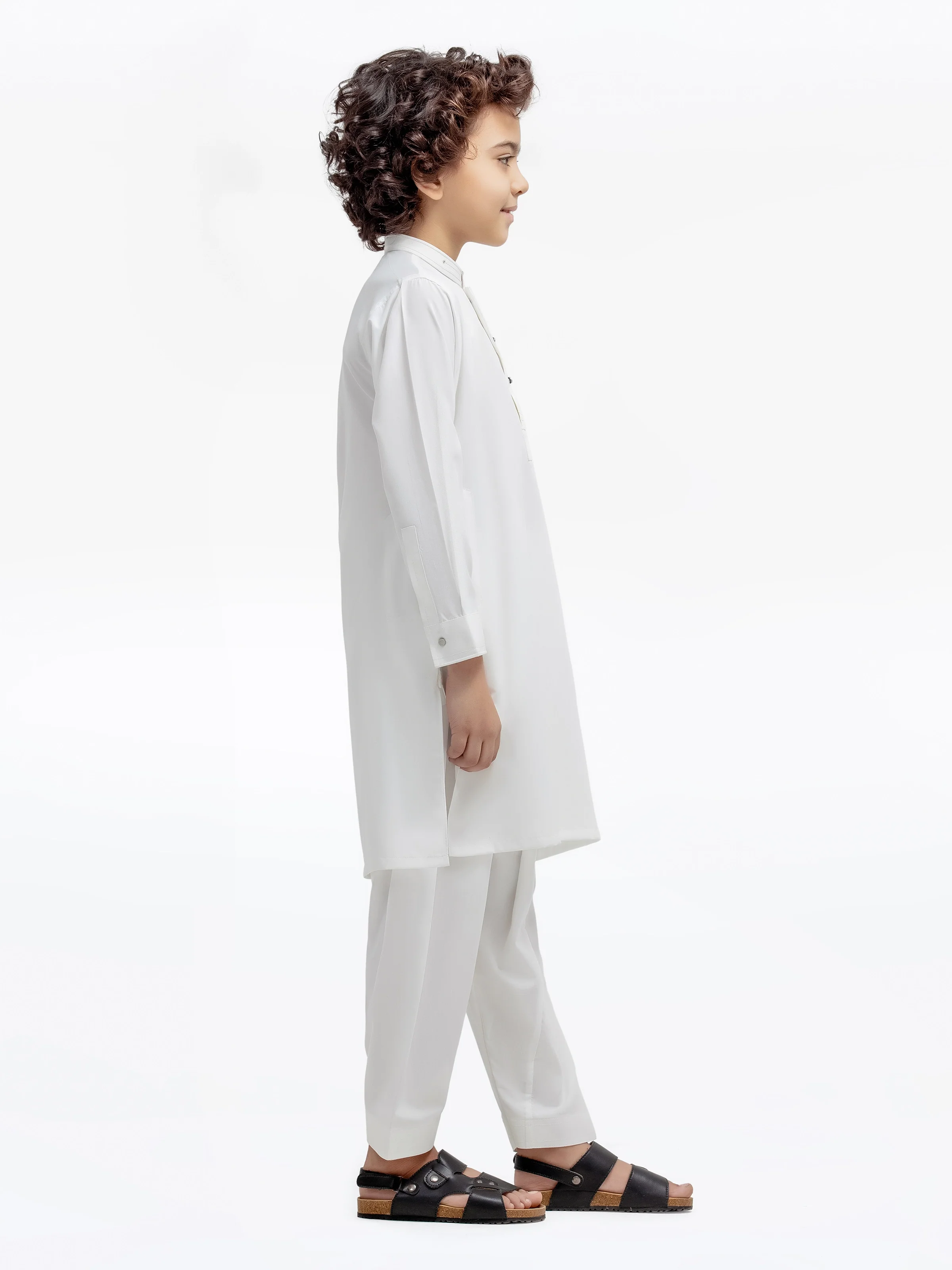 Boy's Off White Kurta Shalwar - EBTKS25-4004 - Image 4