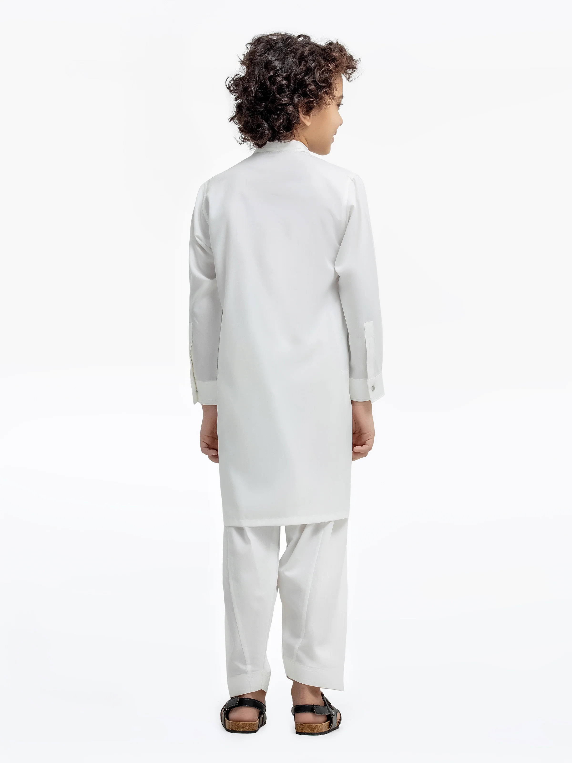 Boy's Off White Kurta Shalwar - EBTKS25-4004 - Image 5