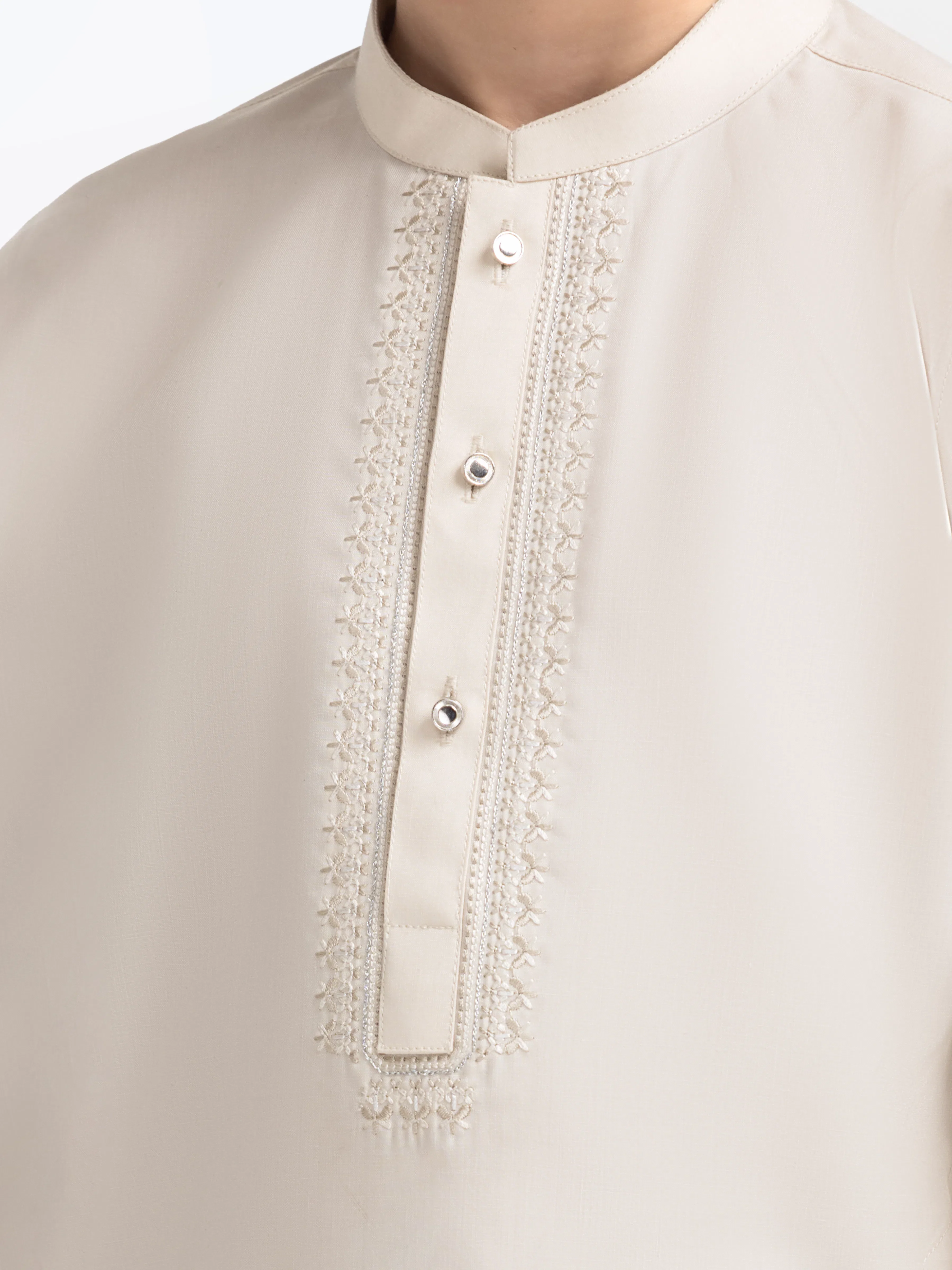 Boy's Off White Kurta Shalwar - EBTKS5-4025 - Image 3