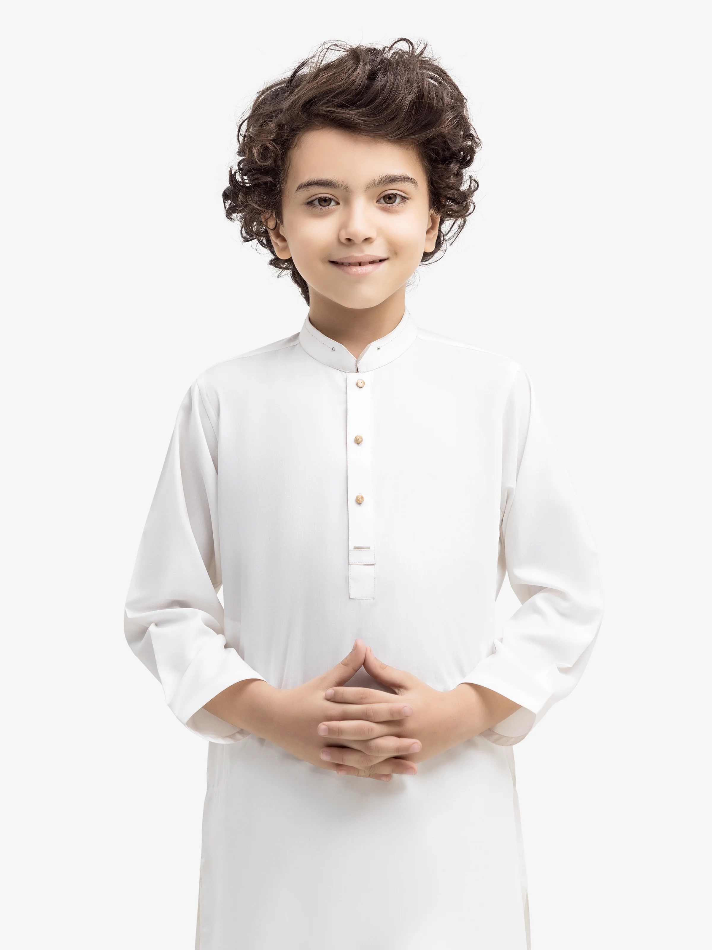 Boy's Off White Kurta Shalwar - EBTKS5-4026 - Image 2