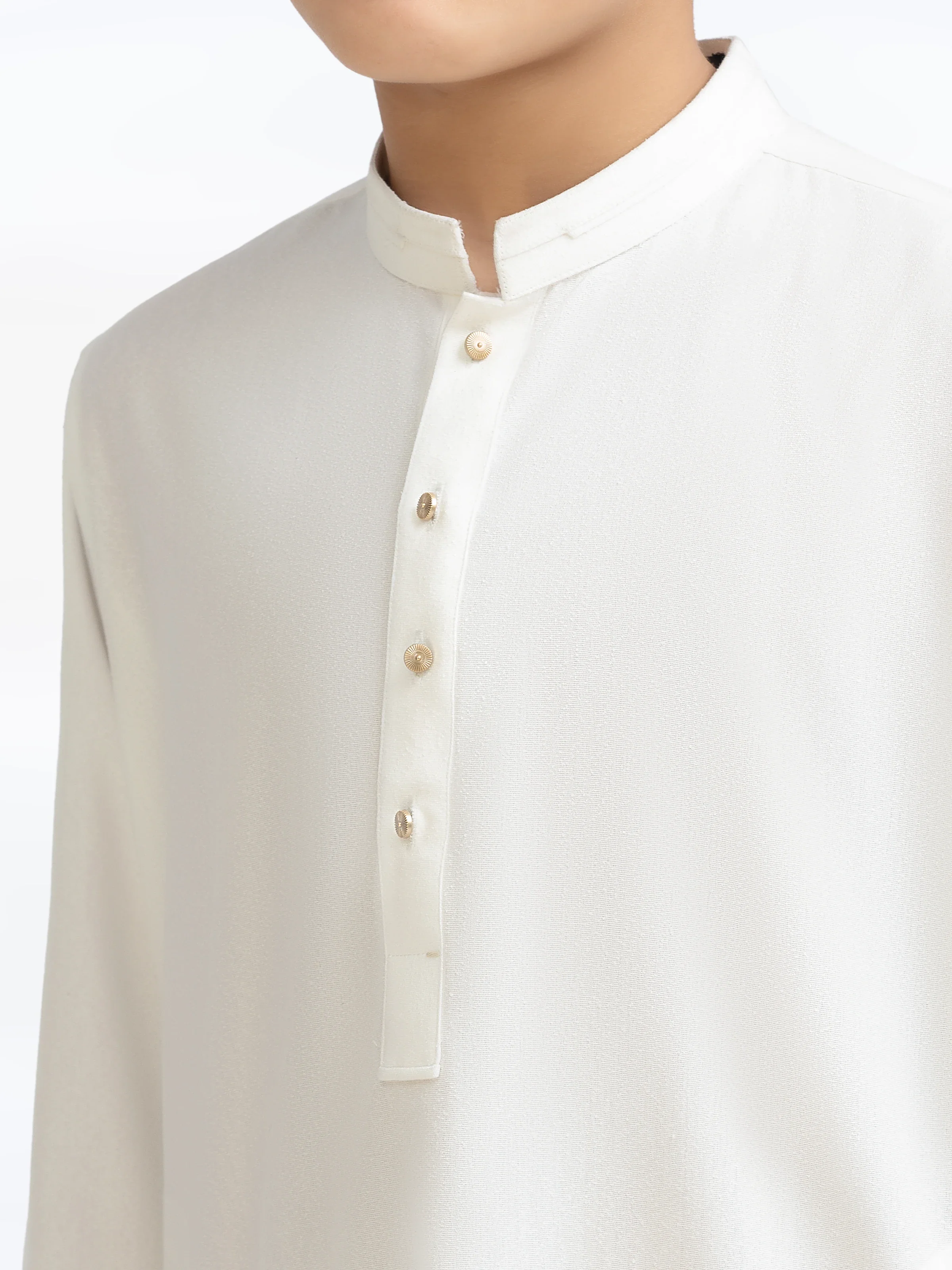Boy's Off White Kurta Shalwar - EBTKS5-4037 - Image 3