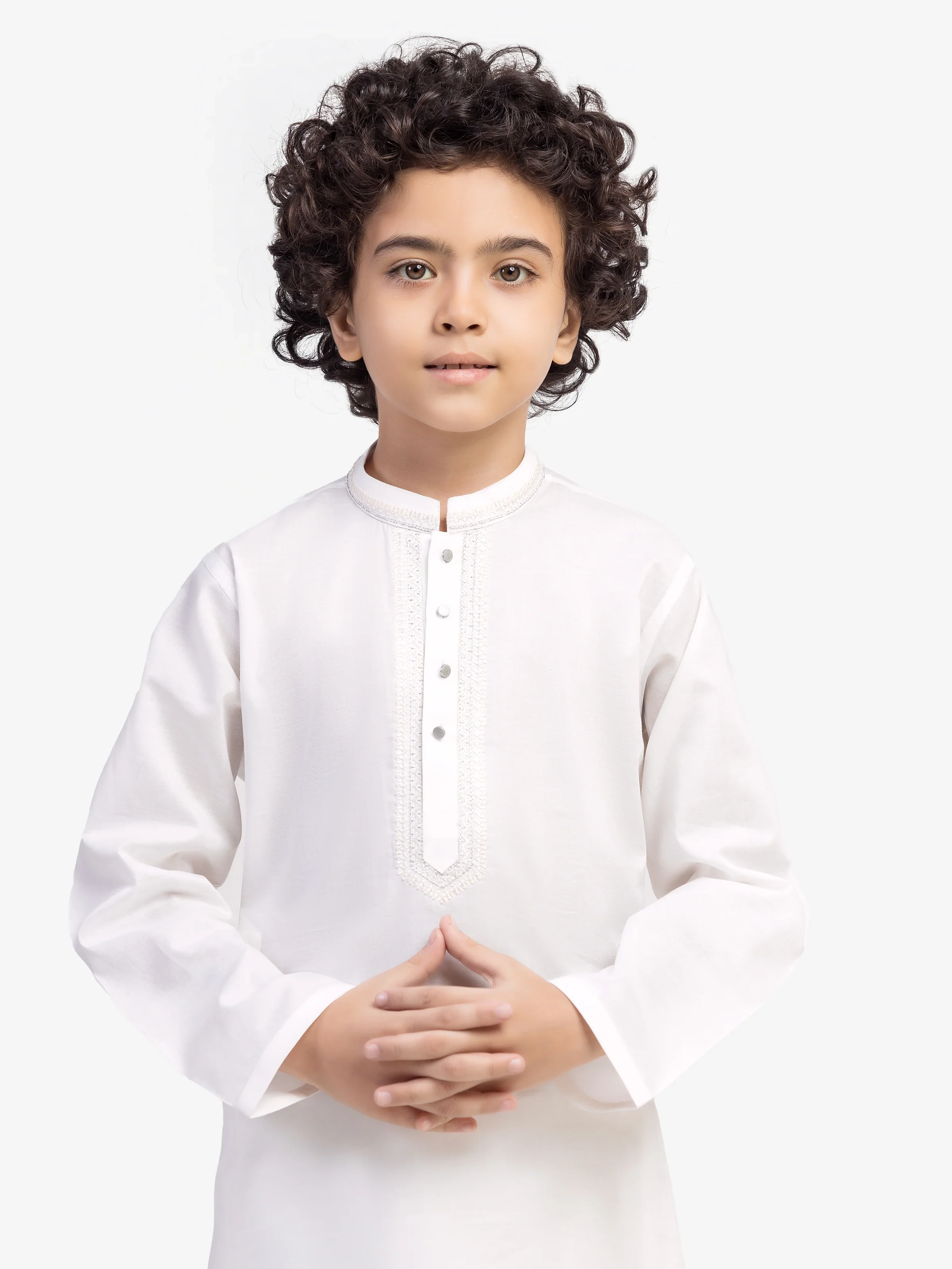 Boy's Off White Kurta Shalwar - EBTKS5-4045 - Image 2