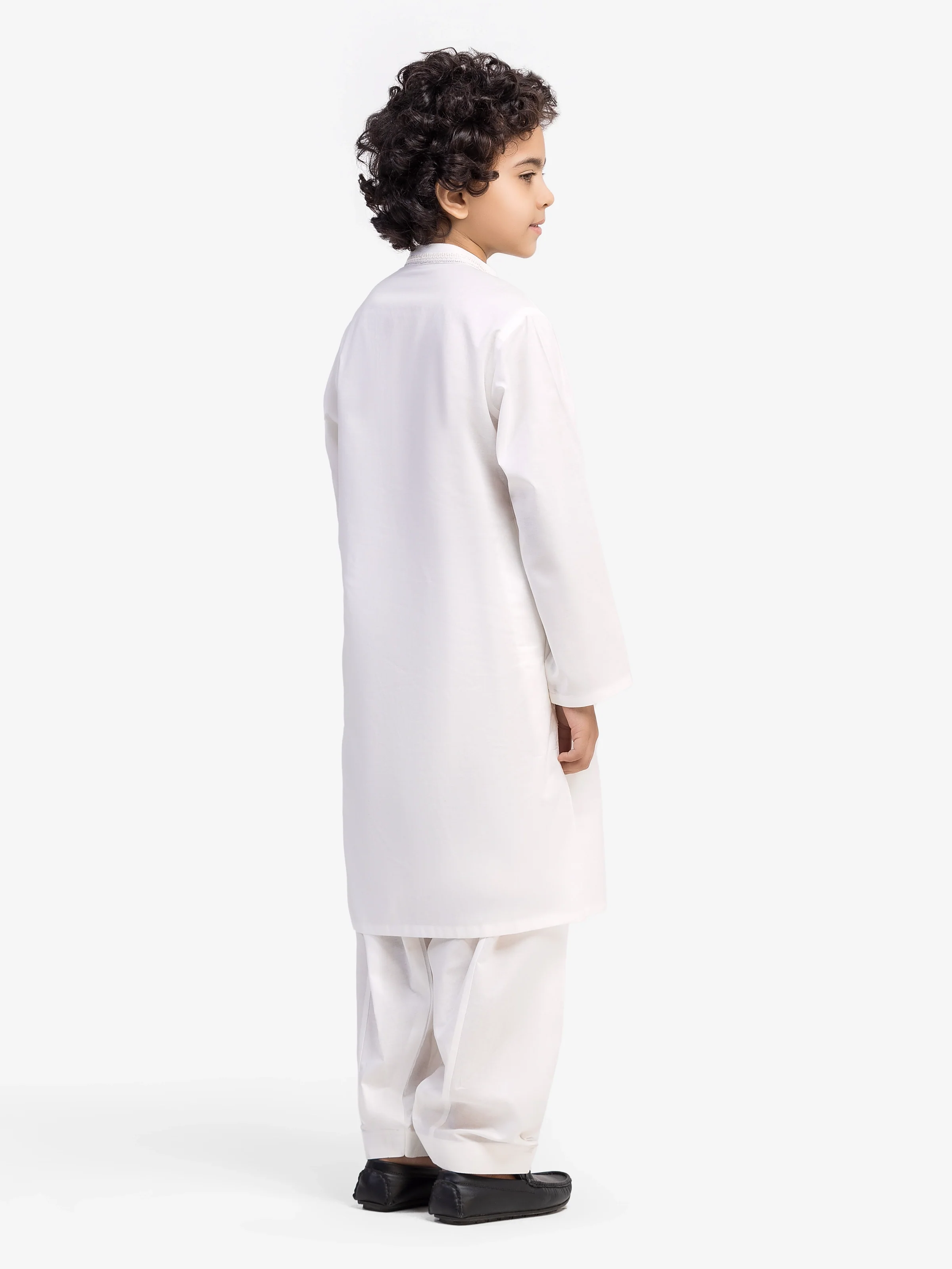 Boy's Off White Kurta Shalwar - EBTKS5-4045 - Image 5