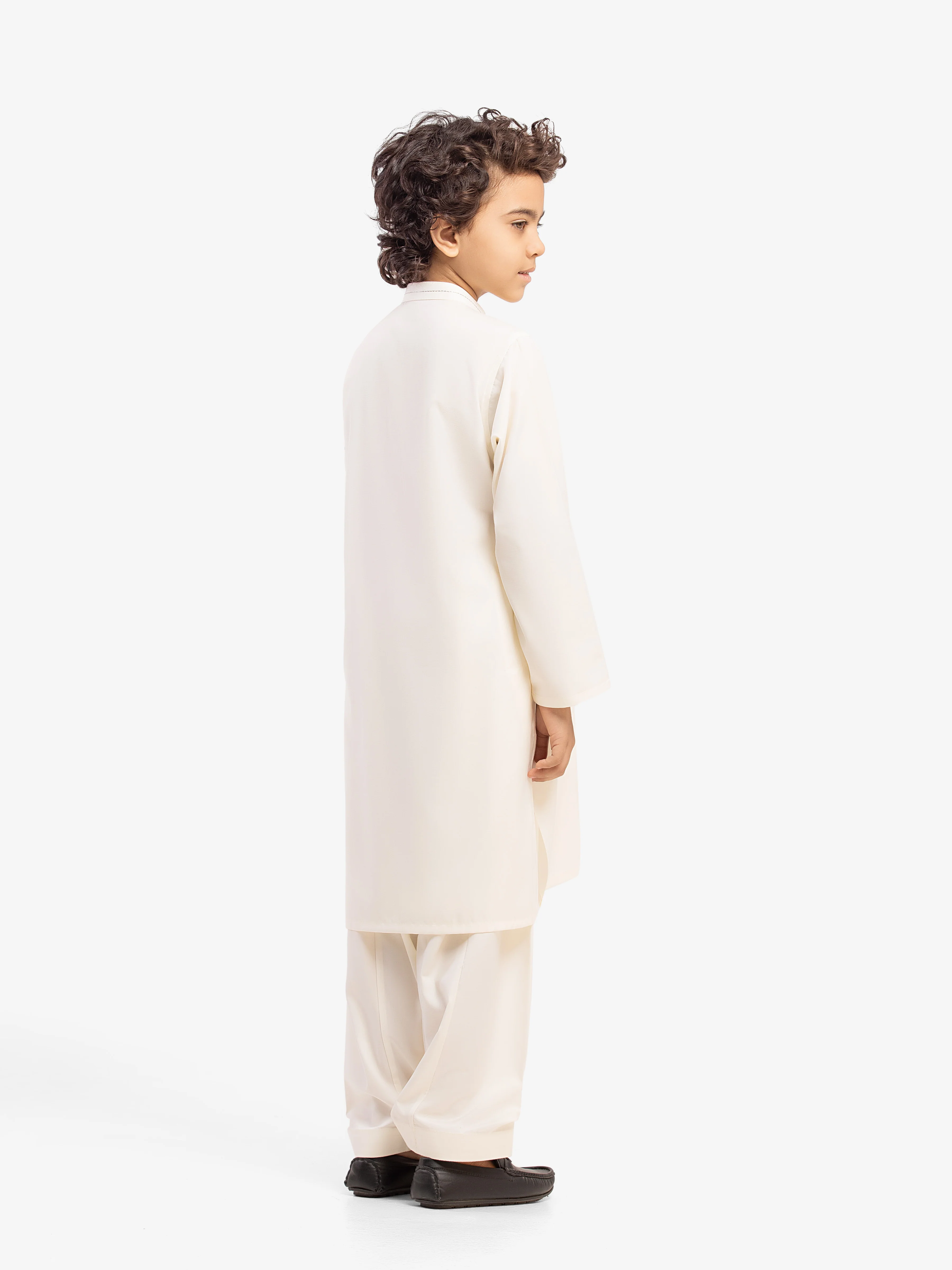 Boy's Off White Kurta Shalwar - EBTKS5-4054 - Image 5