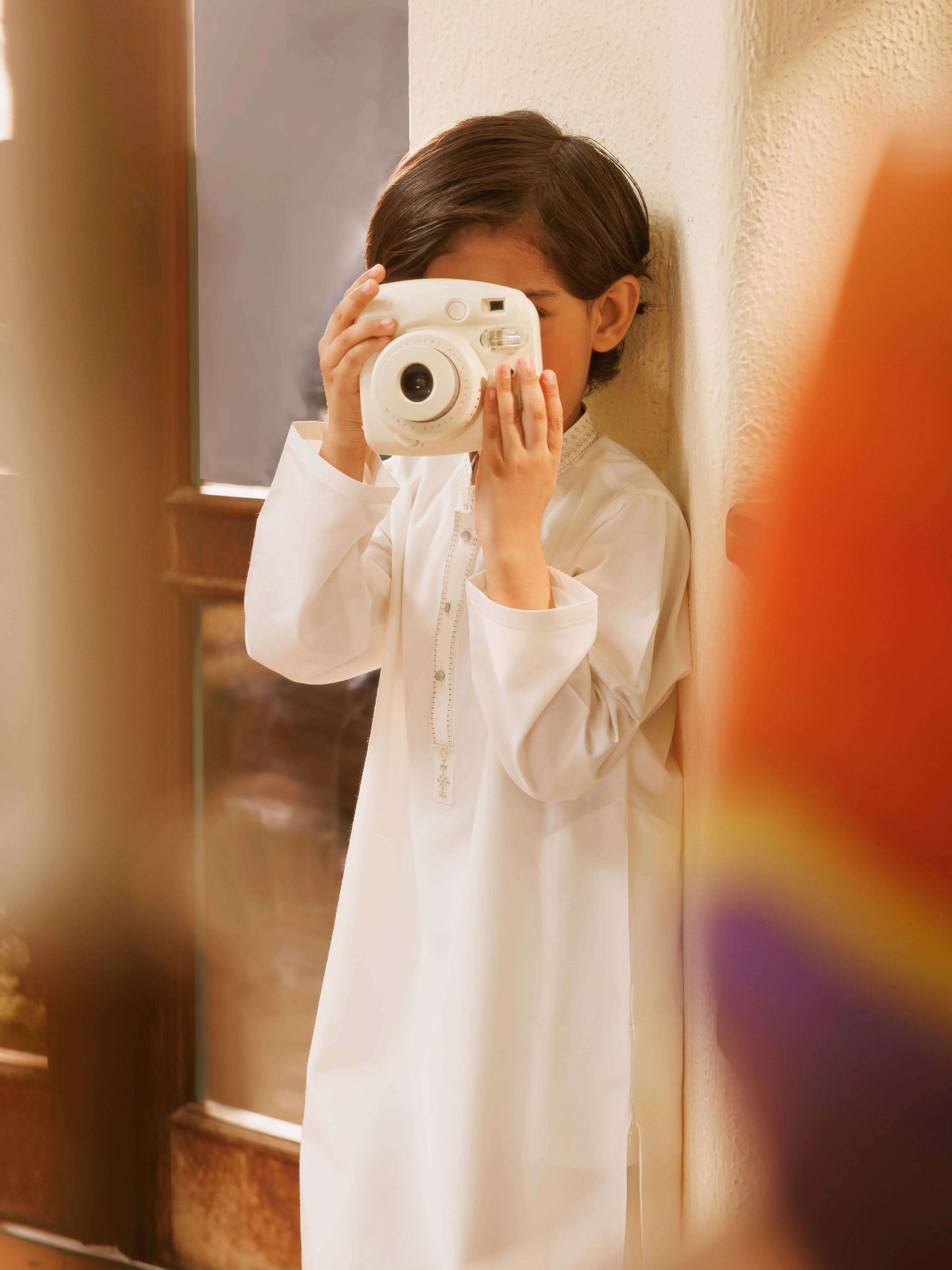 Boy's Off White Kurta Shalwar - EBTKS5-4055 - Image 2