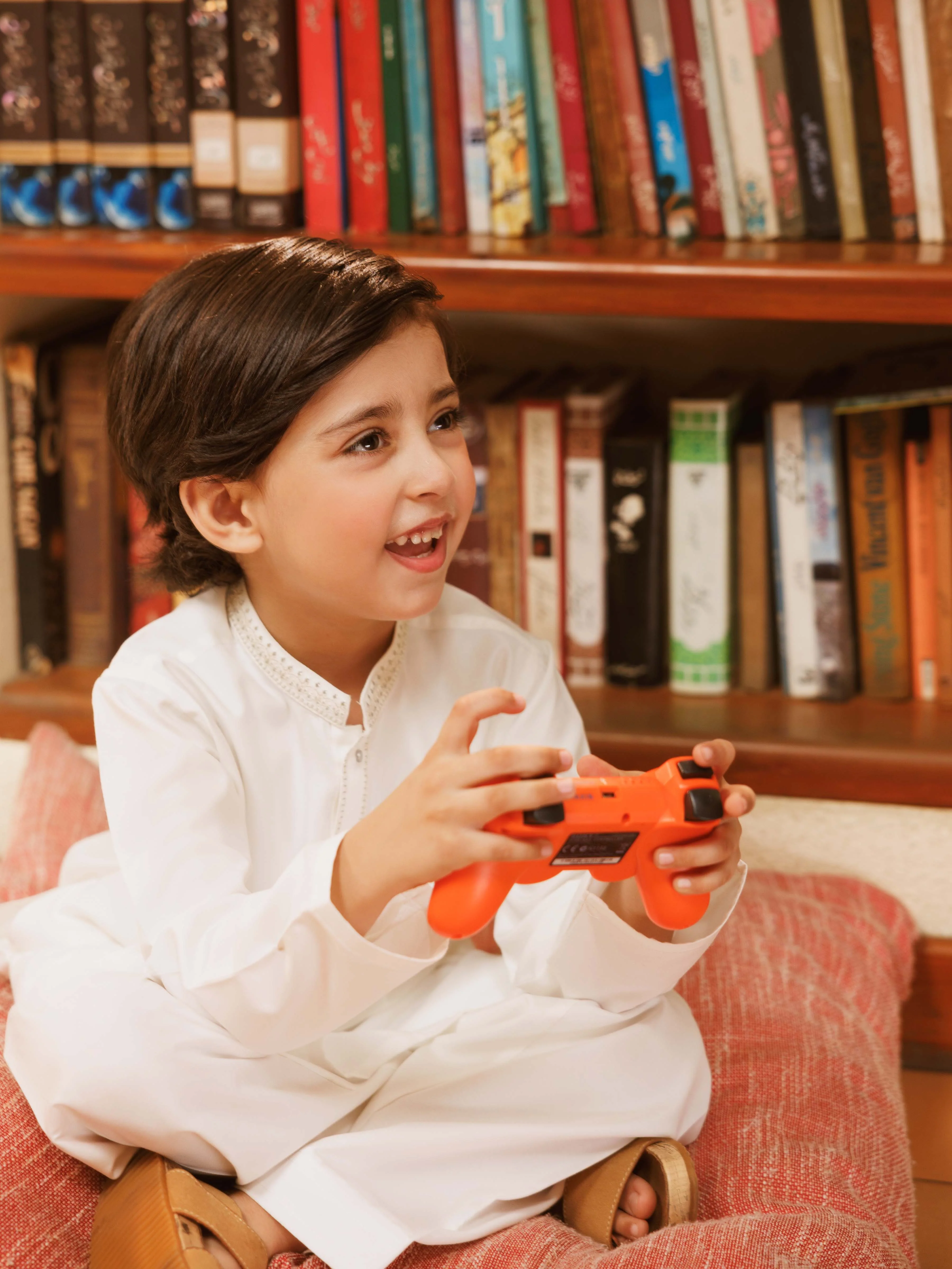 Boy's Off White Kurta Shalwar - EBTKS5-4055 - Image 5