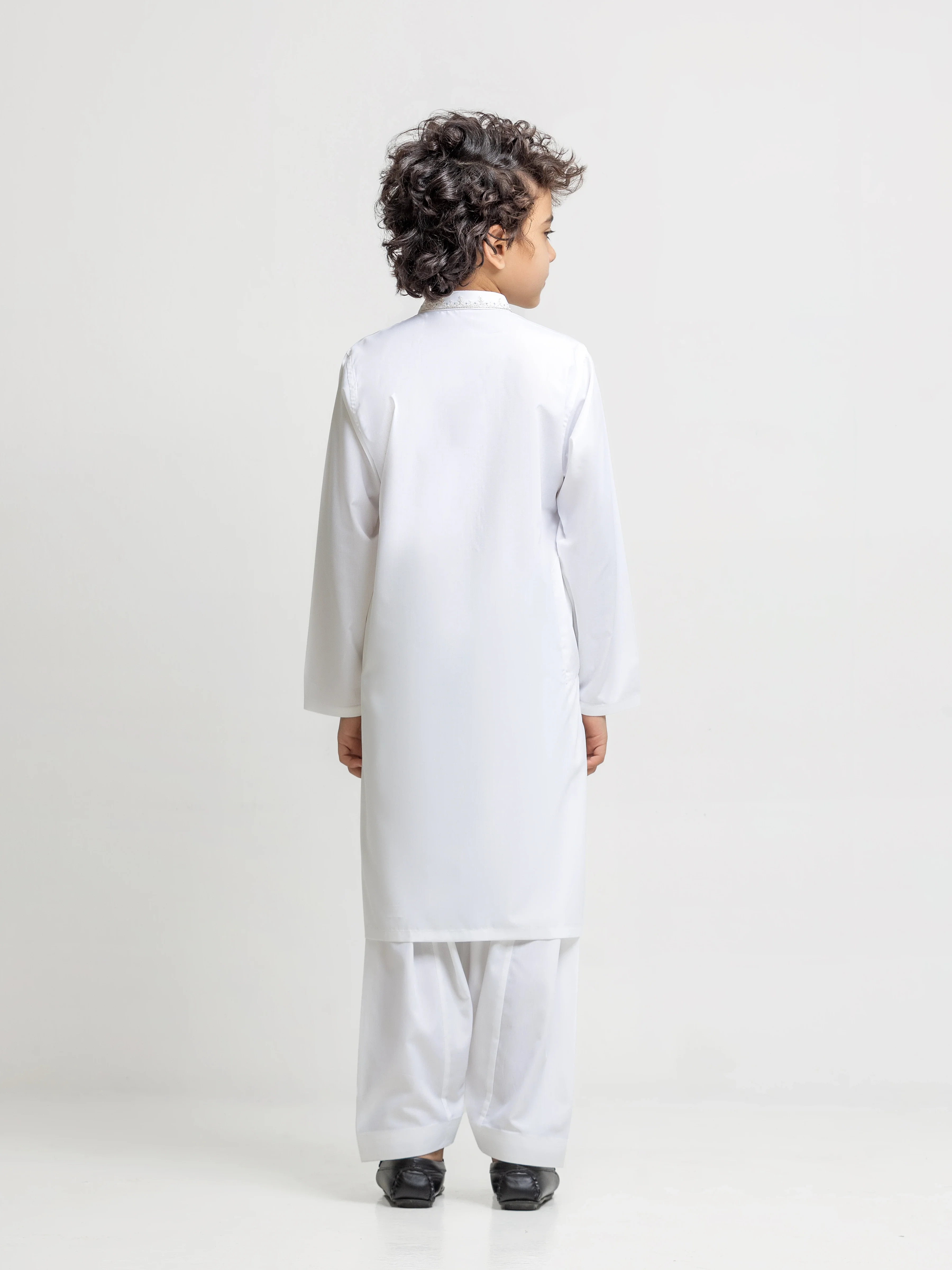 Boy's Off White Kurta Shalwar - EBTKS5-4069 - Image 4