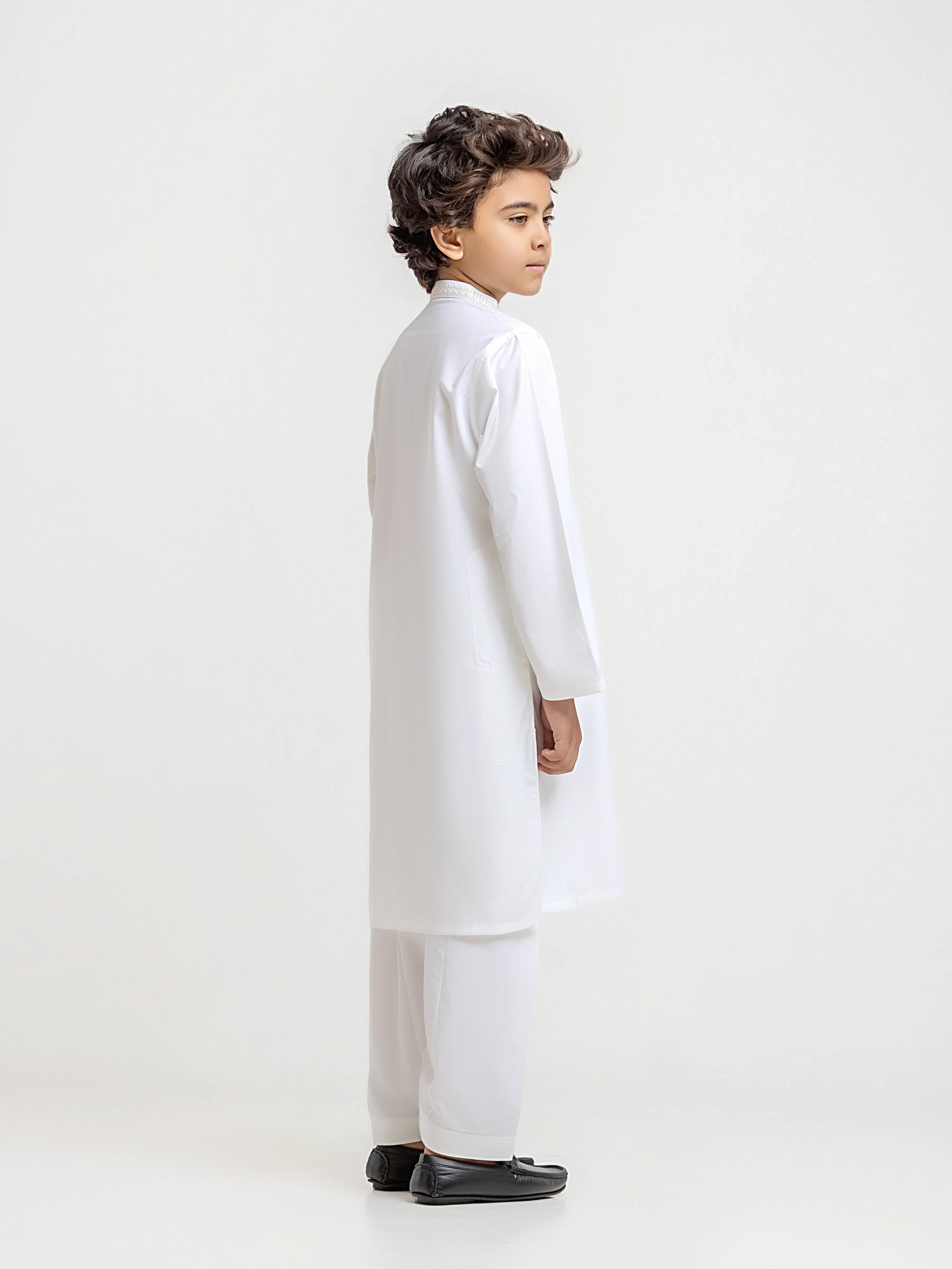 Boy's Off White Kurta Shalwar - EBTKS5-4080 - Image 4