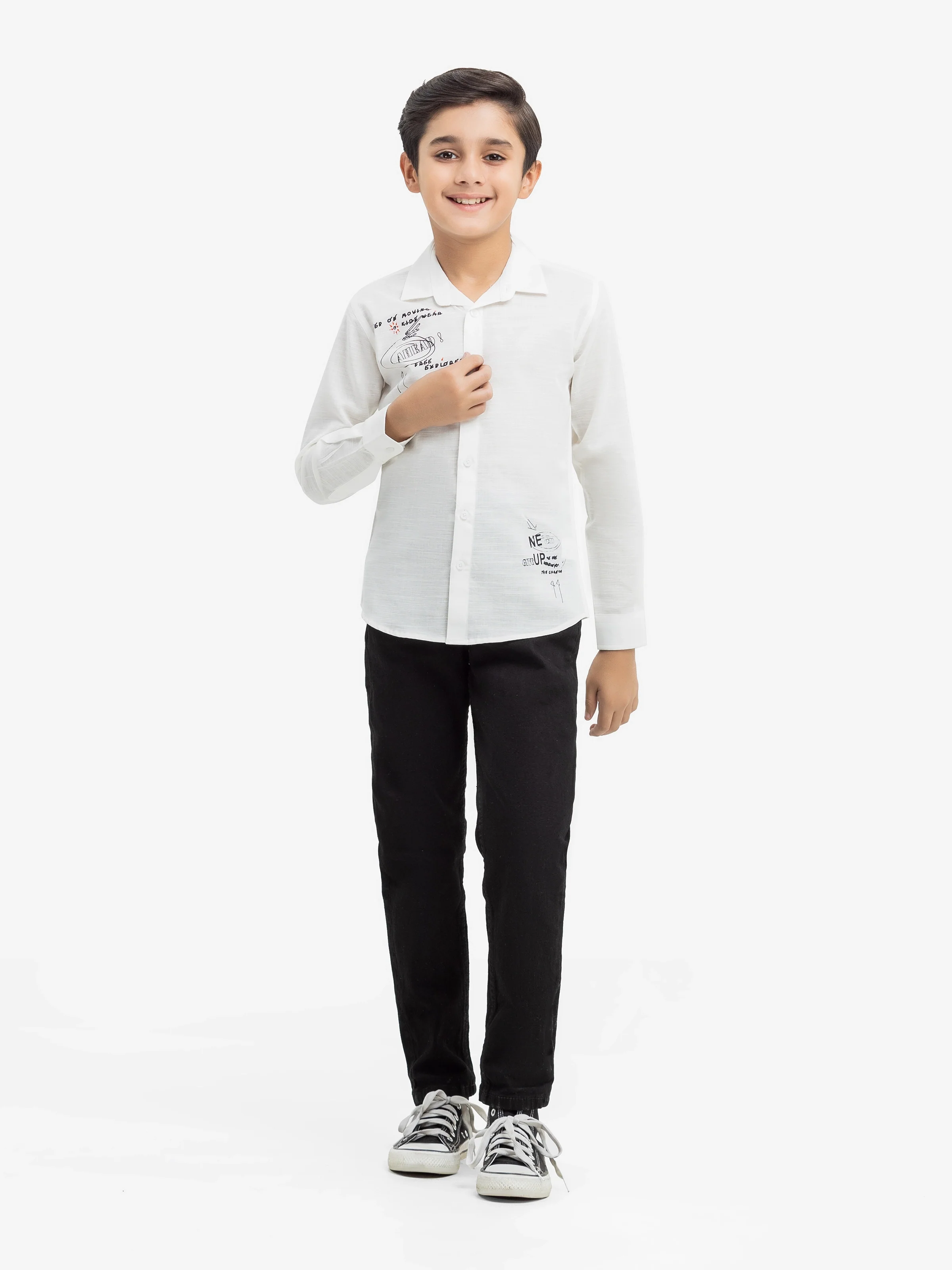 Boy's Off White Shirt - EBTS5-27587 - Image 2