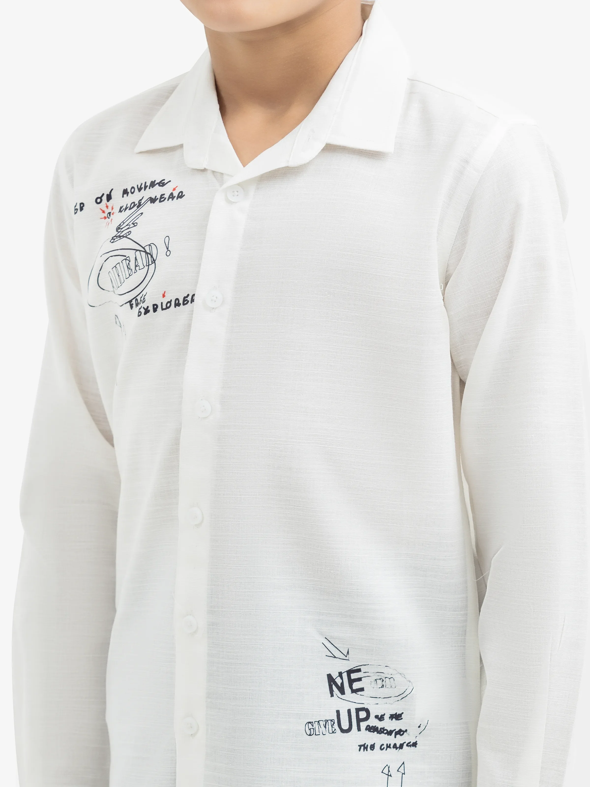 Boy's Off White Shirt - EBTS5-27587 - Image 3