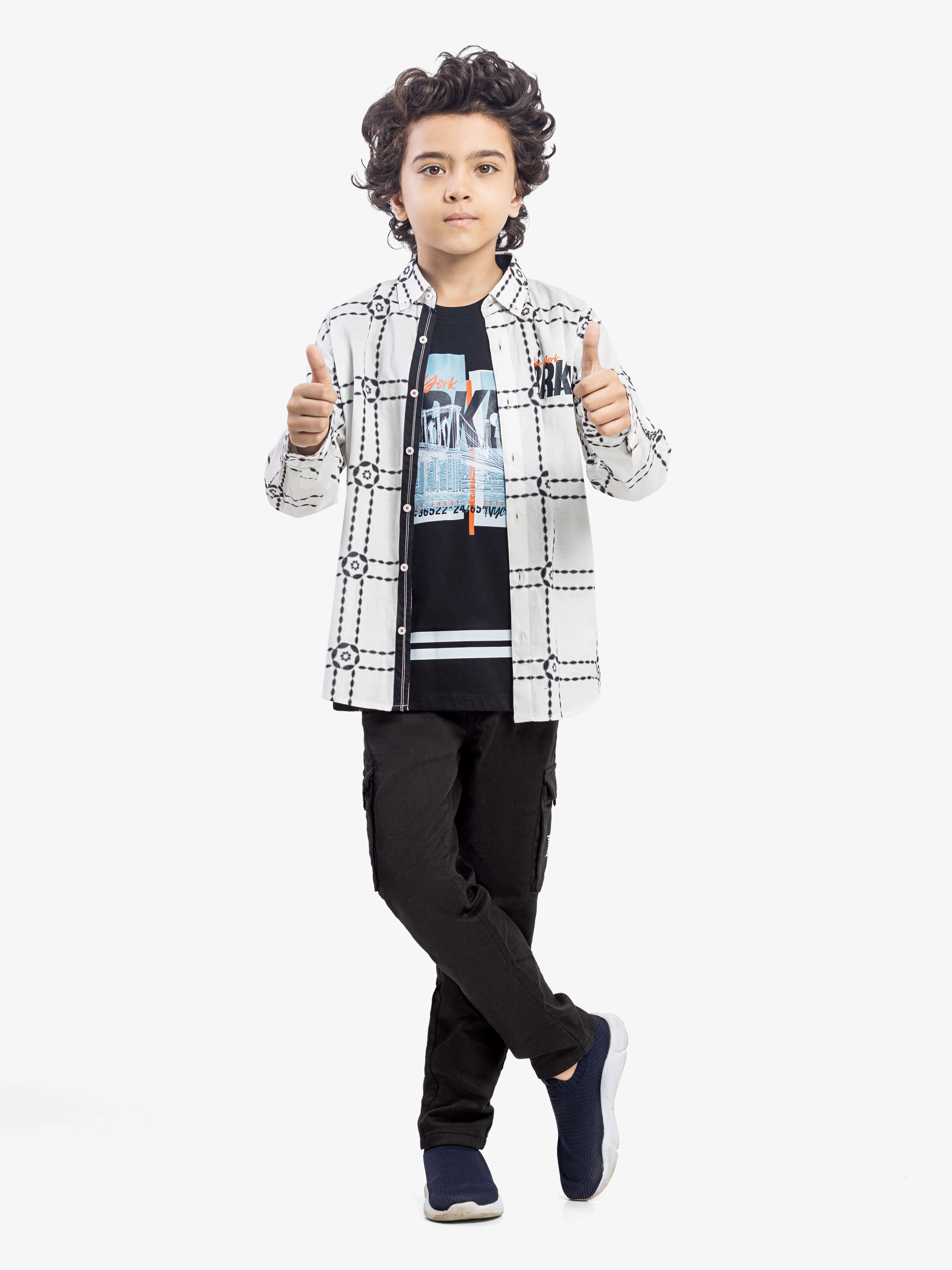 Boy's Off White Shirt - EBTSF5-27652-2P - Image 2