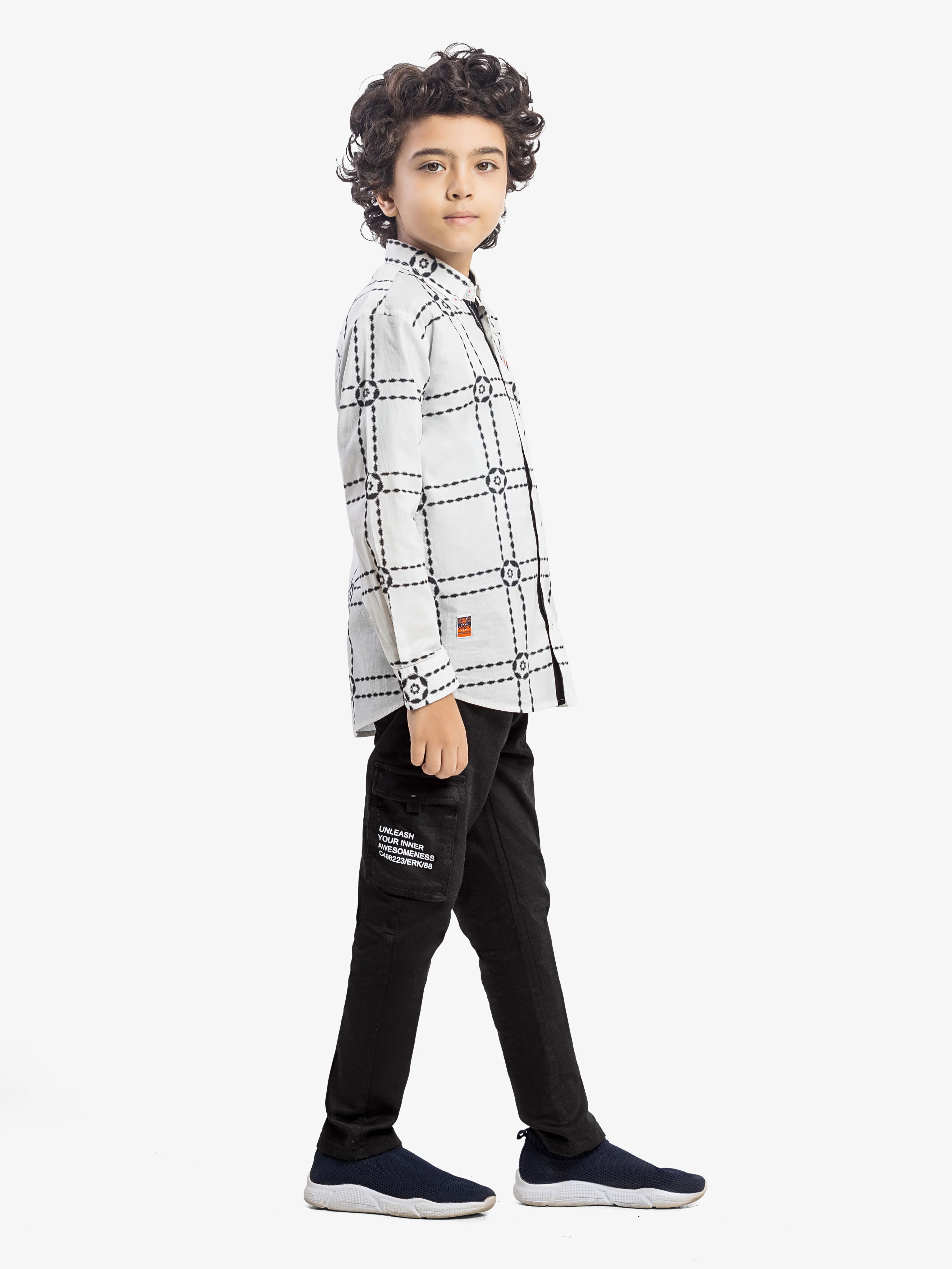 Boy's Off White Shirt - EBTSF5-27652-2P - Image 4