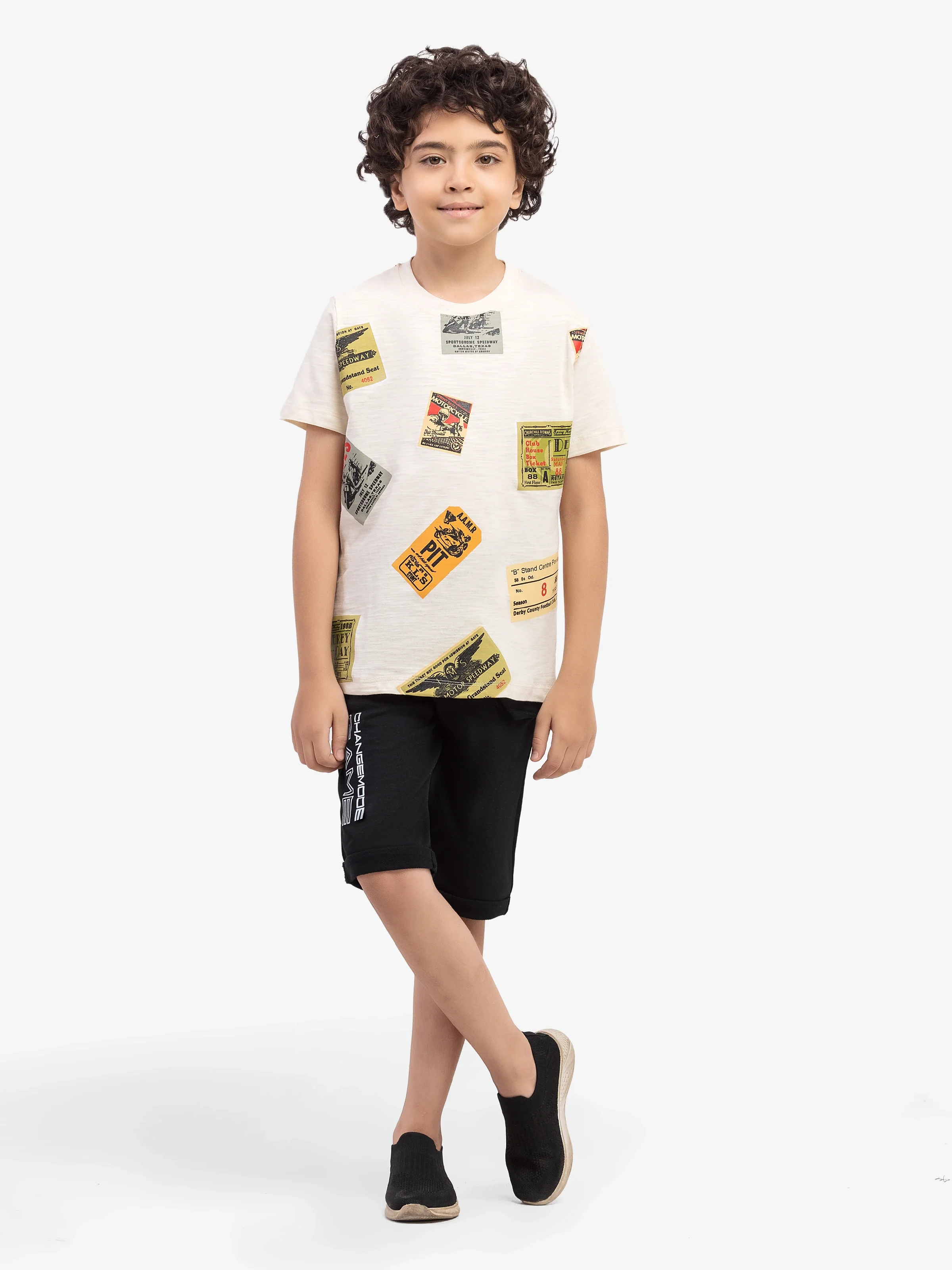 Boy's Off White T-Shirt - EBTTS5-006 - Image 2