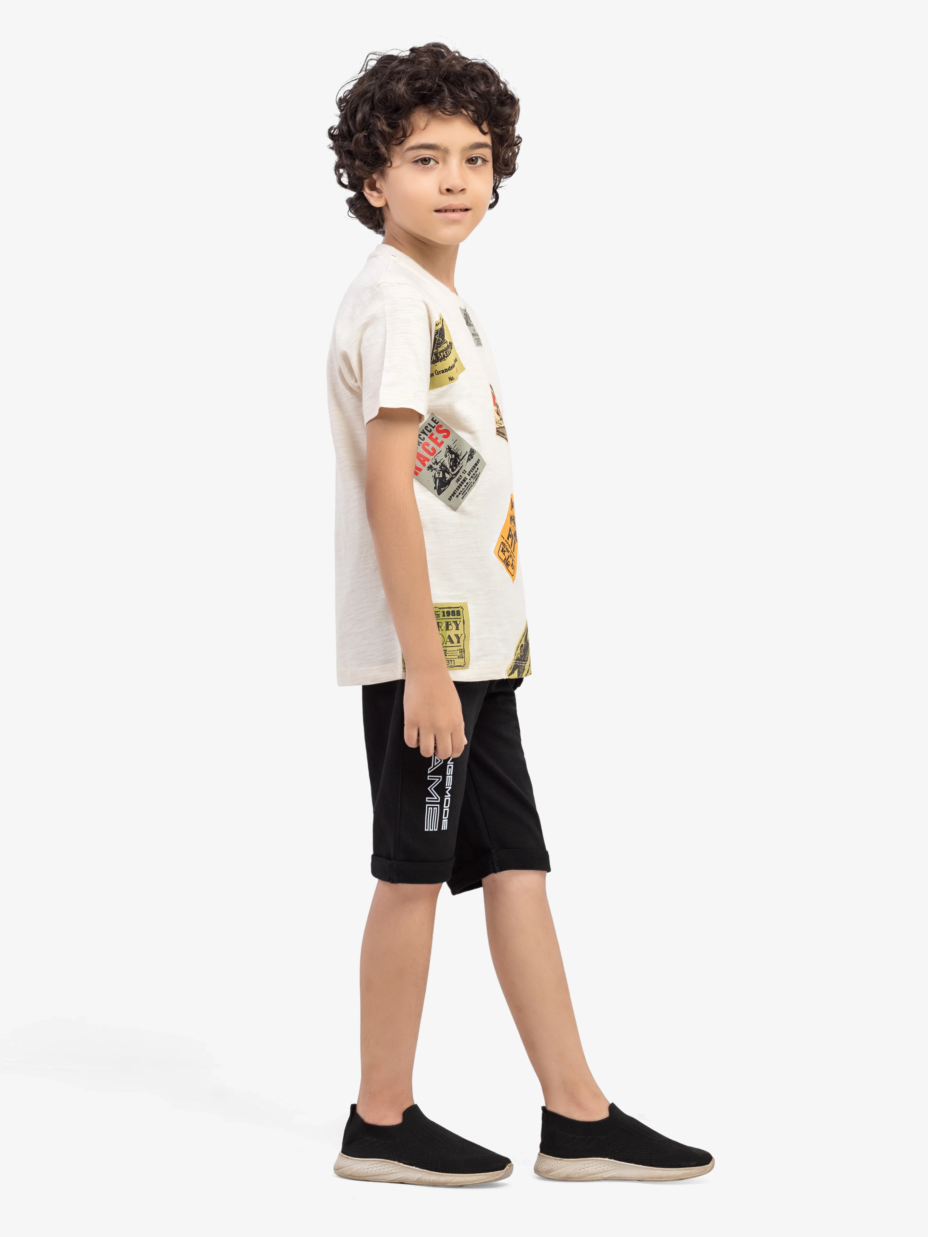 Boy's Off White T-Shirt - EBTTS5-006 - Image 4