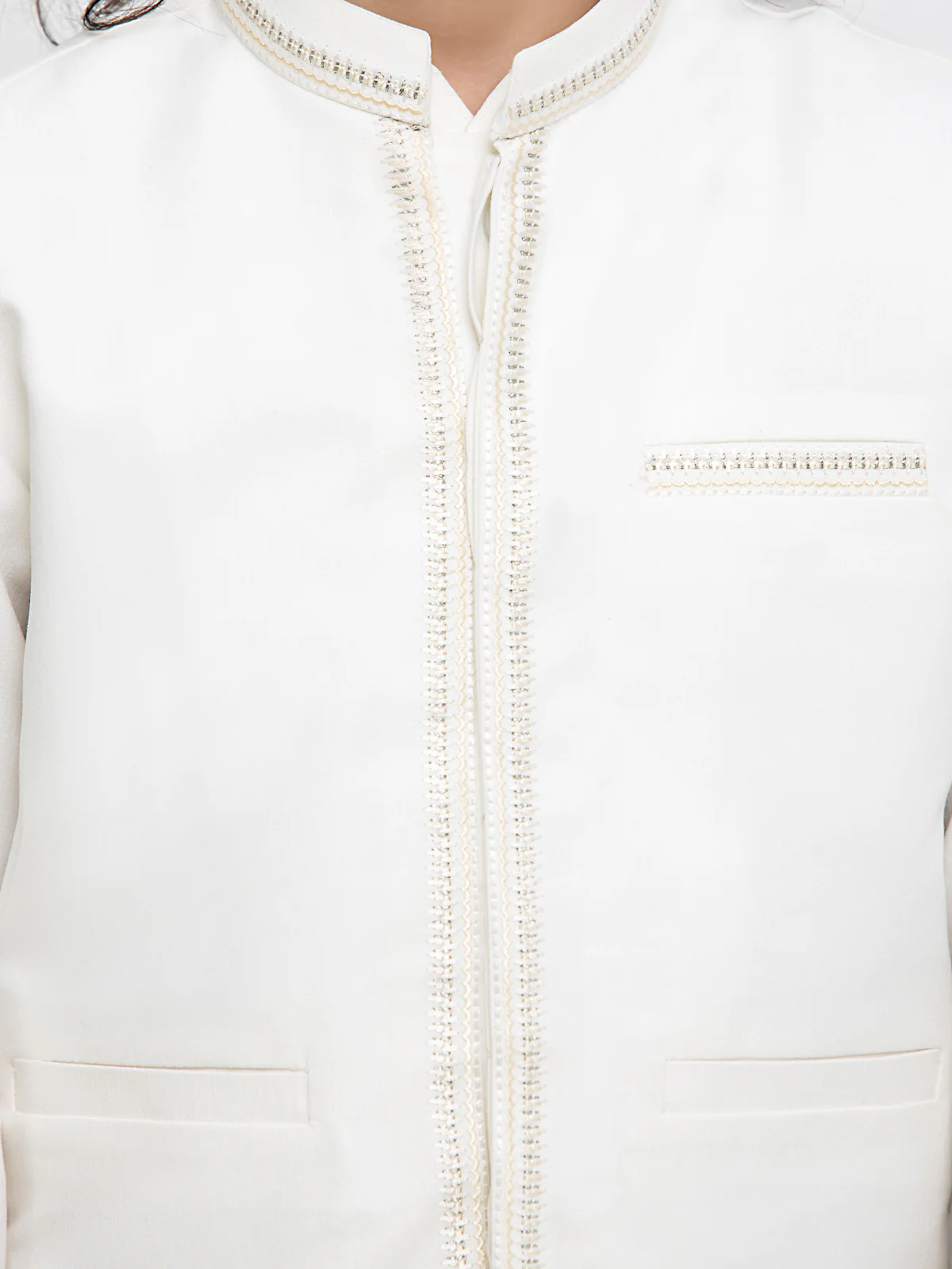 Boy's Off White Waist Coat Suit - EBTWCS23-25183 - Image 4