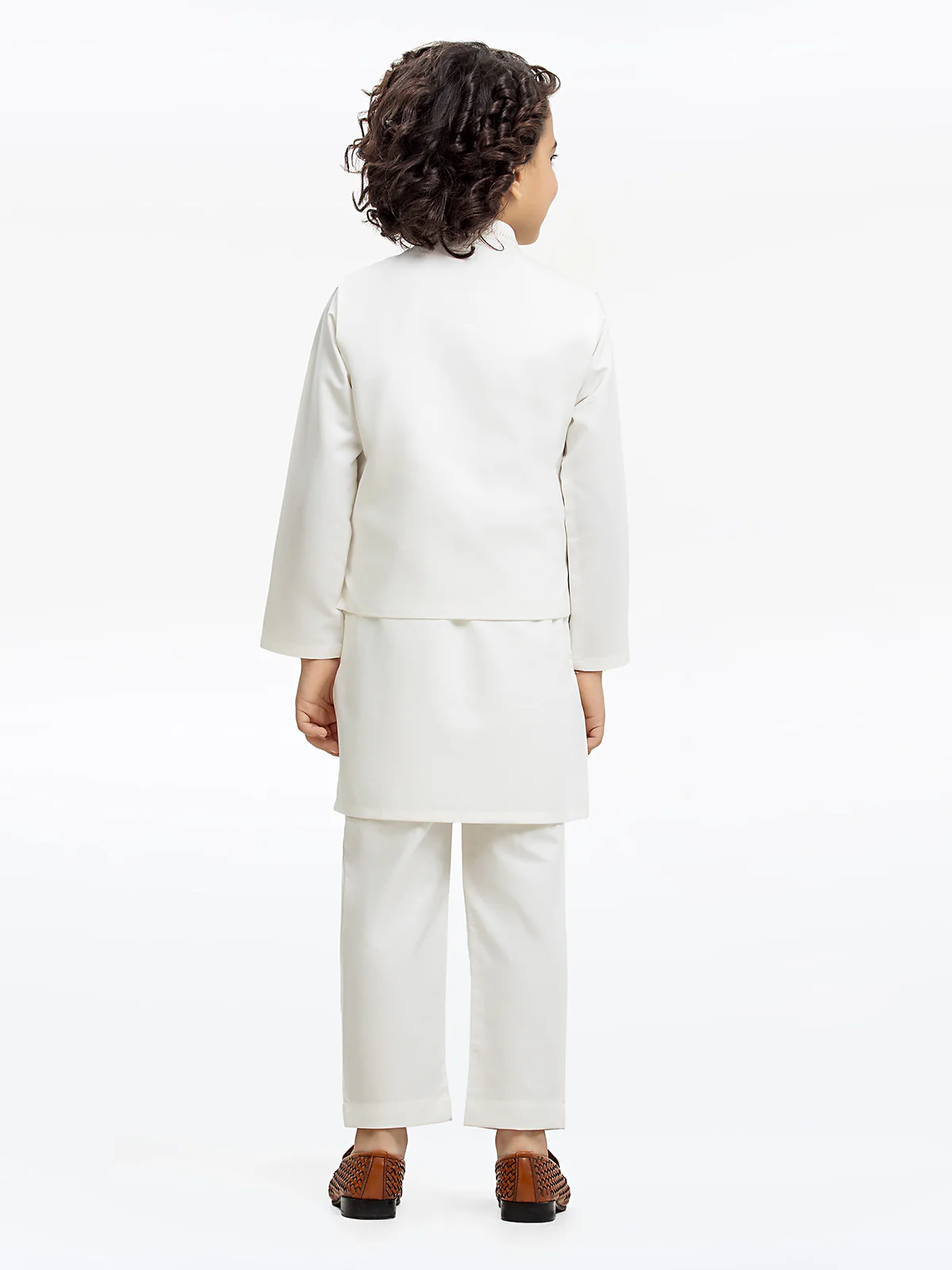 Boy's Off White Waist Coat Suit - EBTWCS23-25183 - Image 6