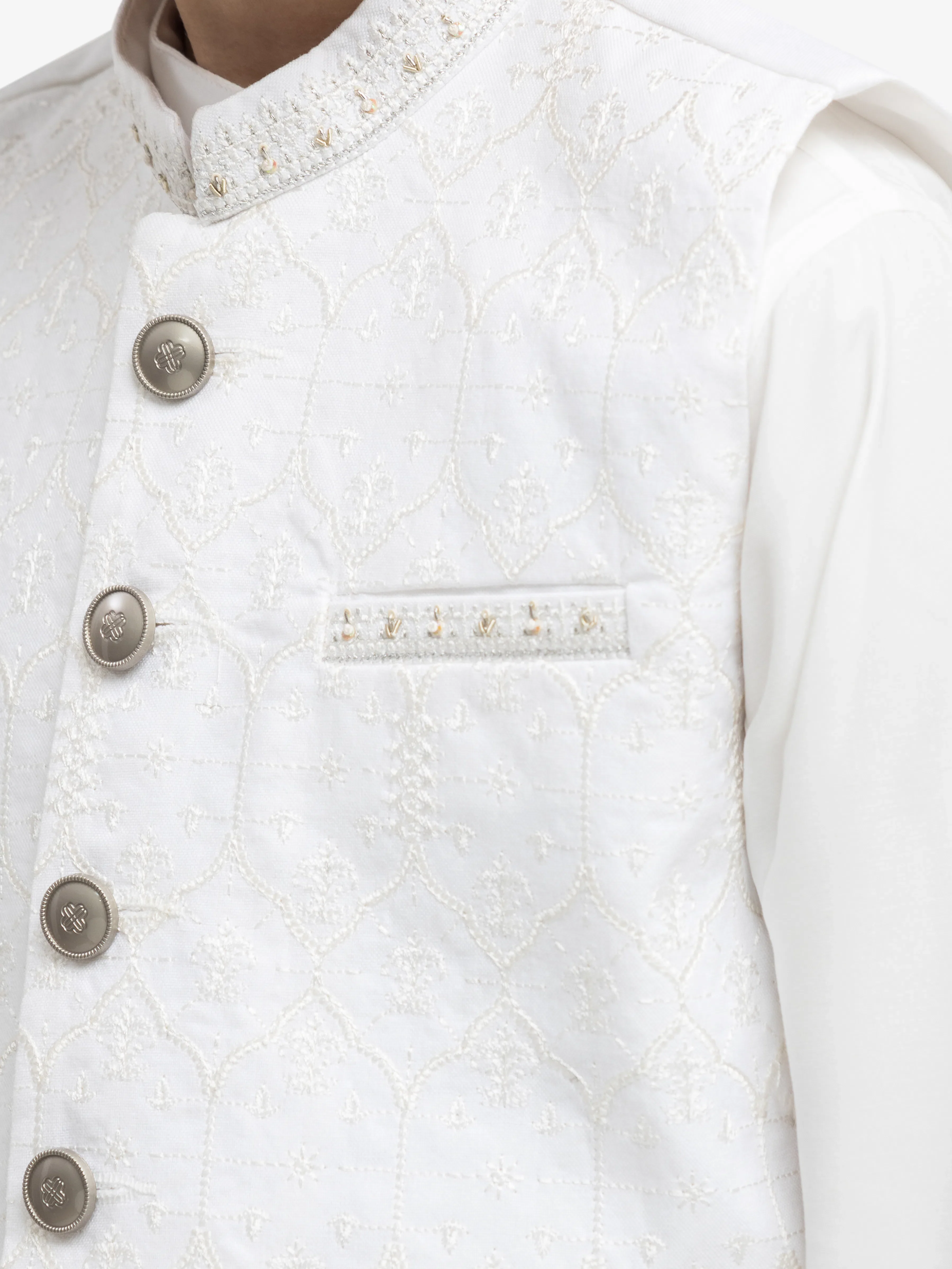 Boy's Off White Waist Coat Suit - EBTWCSC5-027 - Image 3