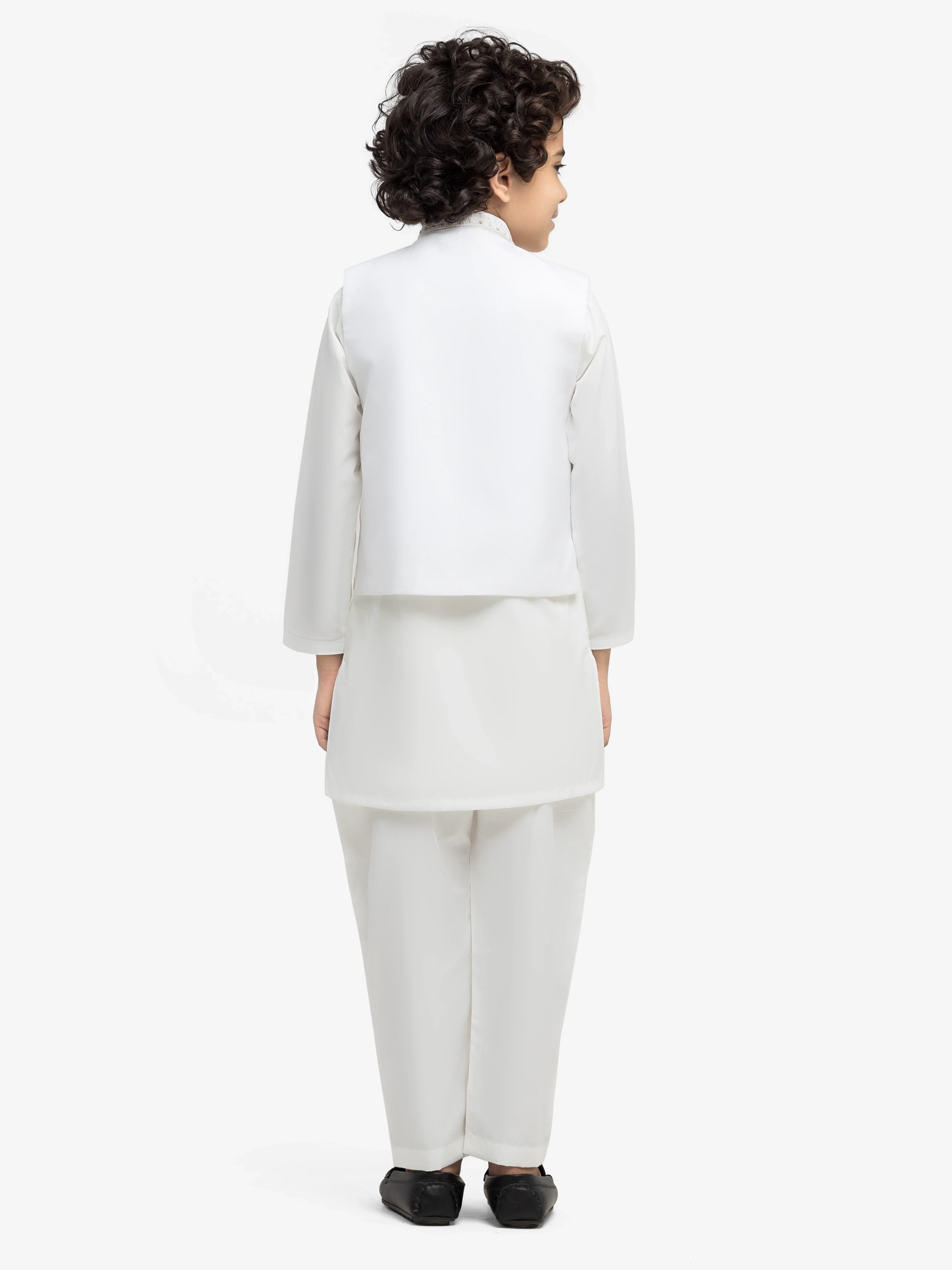 Boy's Off White Waist Coat Suit - EBTWCSC5-027 - Image 5