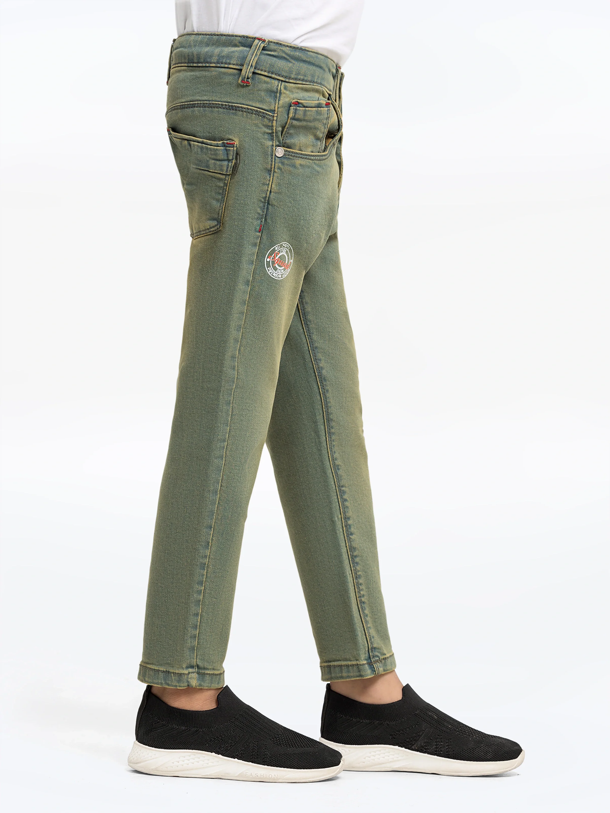 Boy's Olive Denim Pant - EBBDP5-028 - Image 4