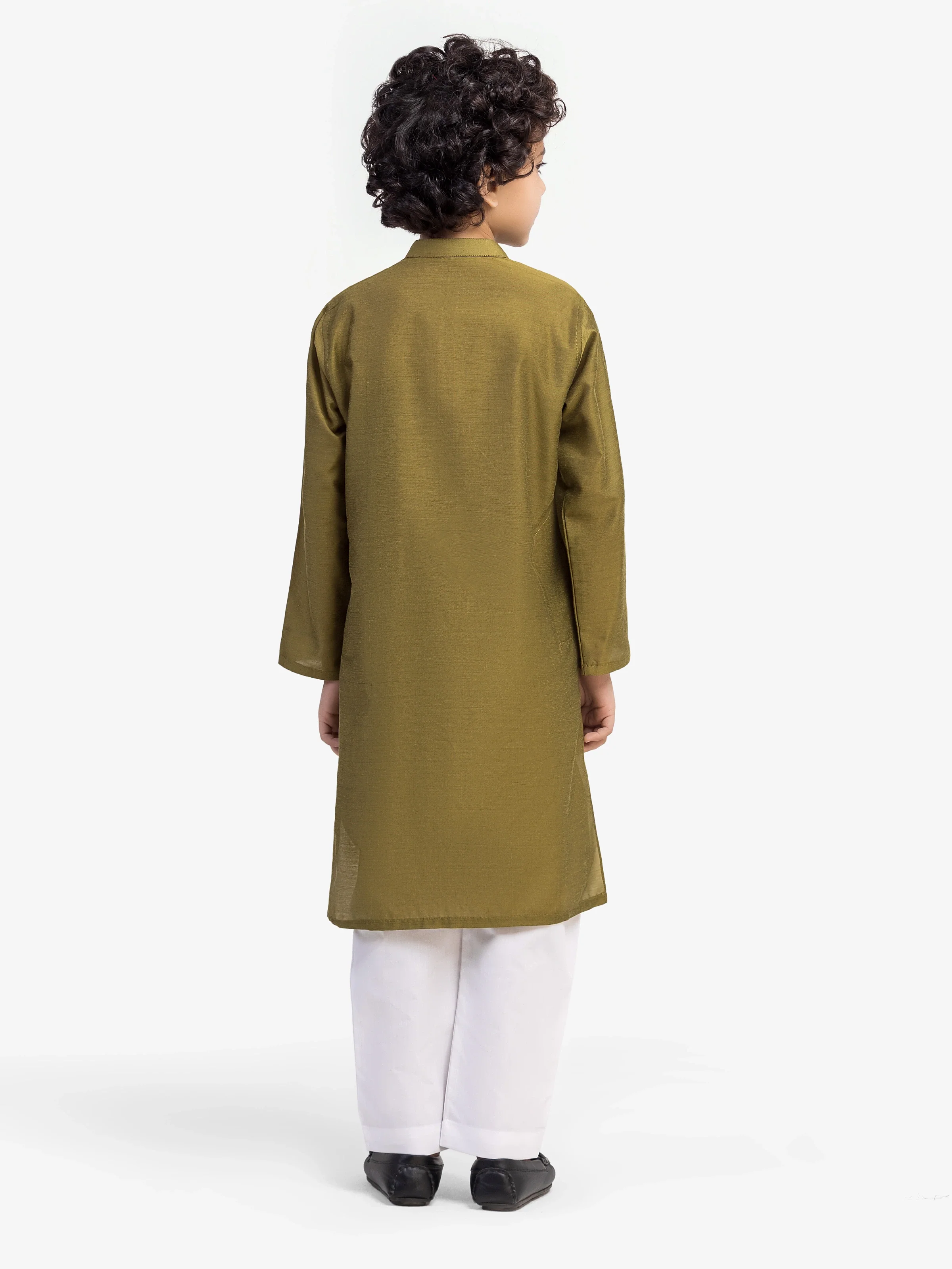 Boy's Olive Green Kurta - EBTKC5-020 - Image 5